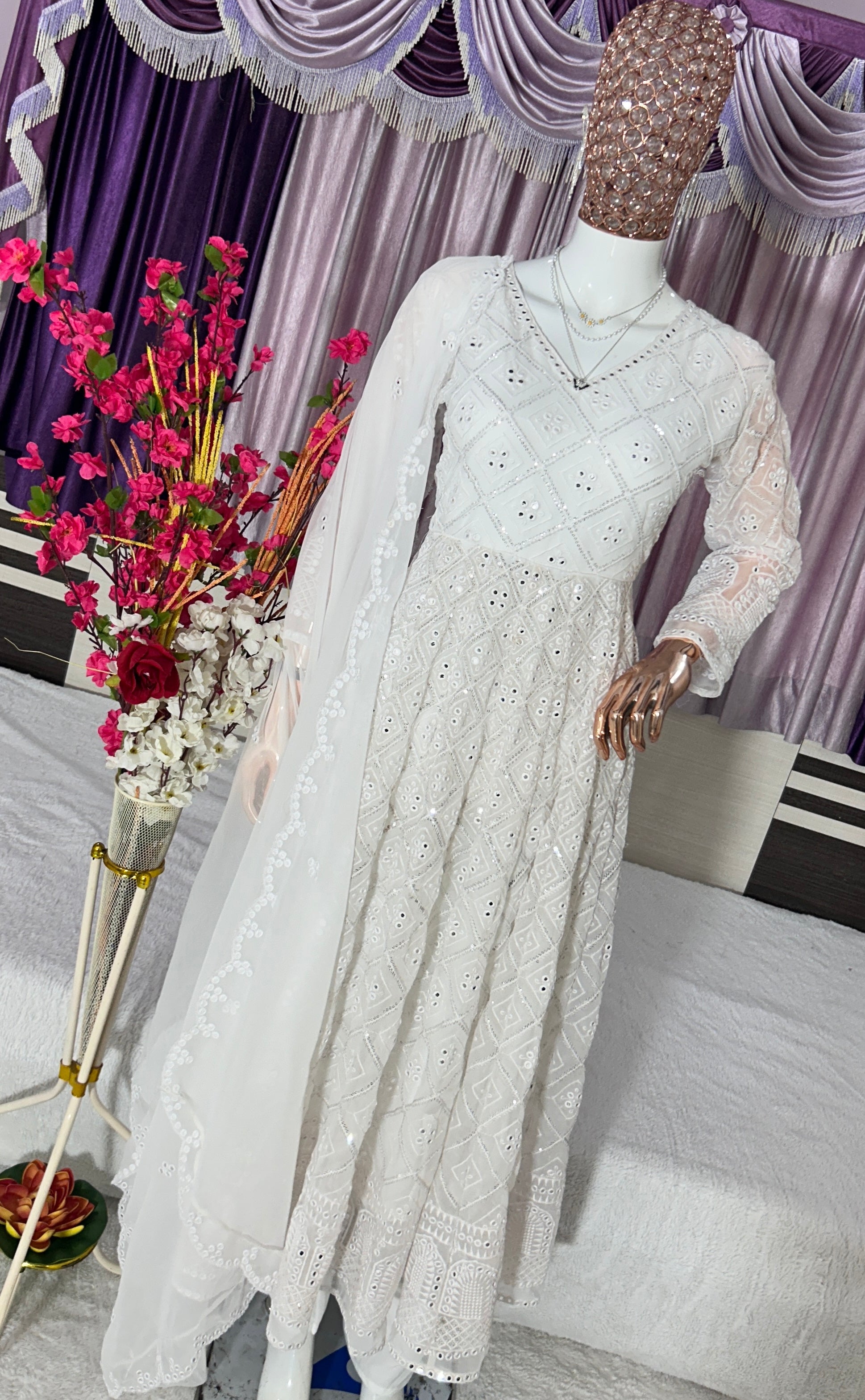 Designer Party Wear Look Anarkali Gown-Pent And Dupatta