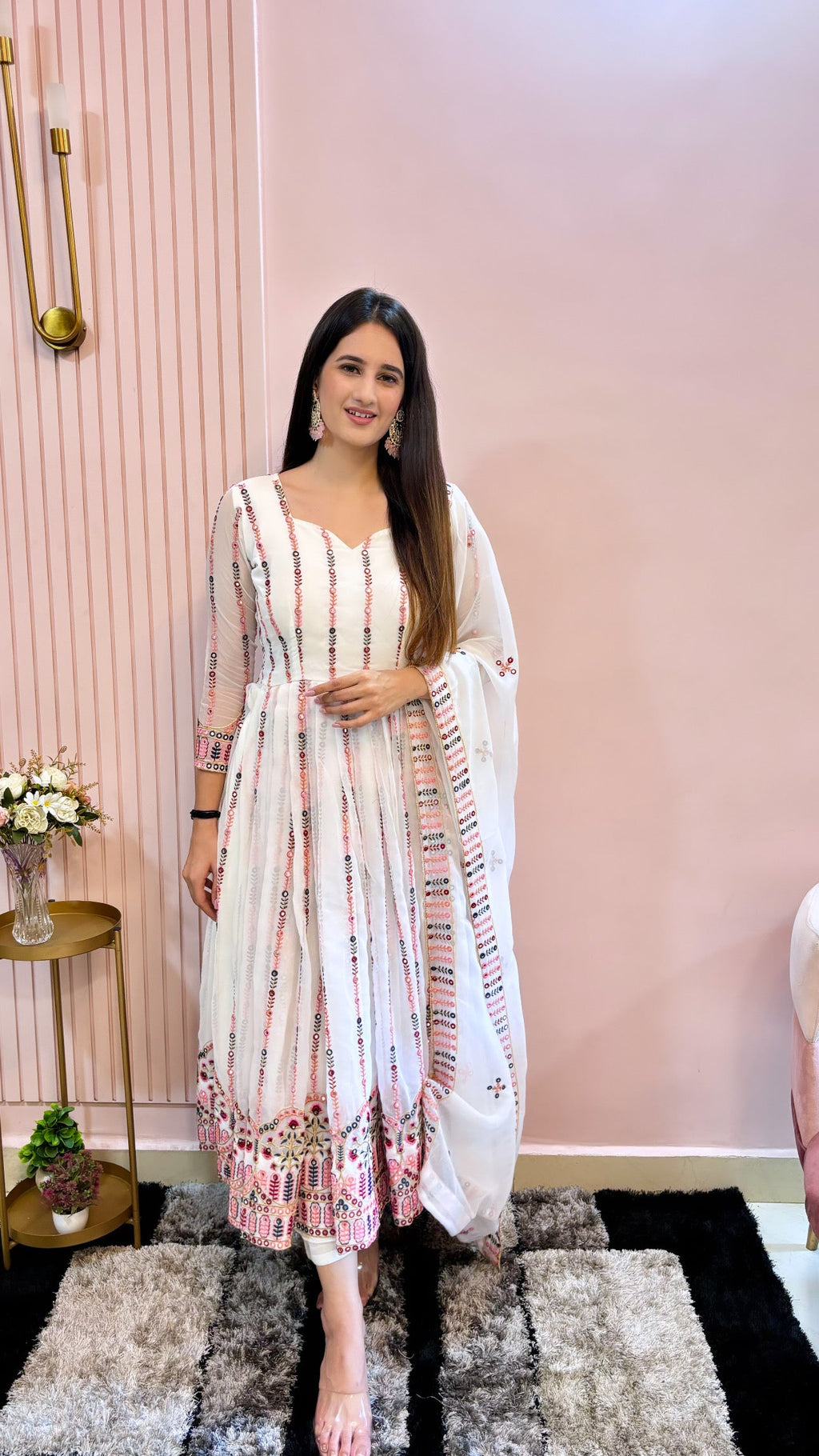 Designer Party Wear Look Anarkali Gown Pent And Dupatta