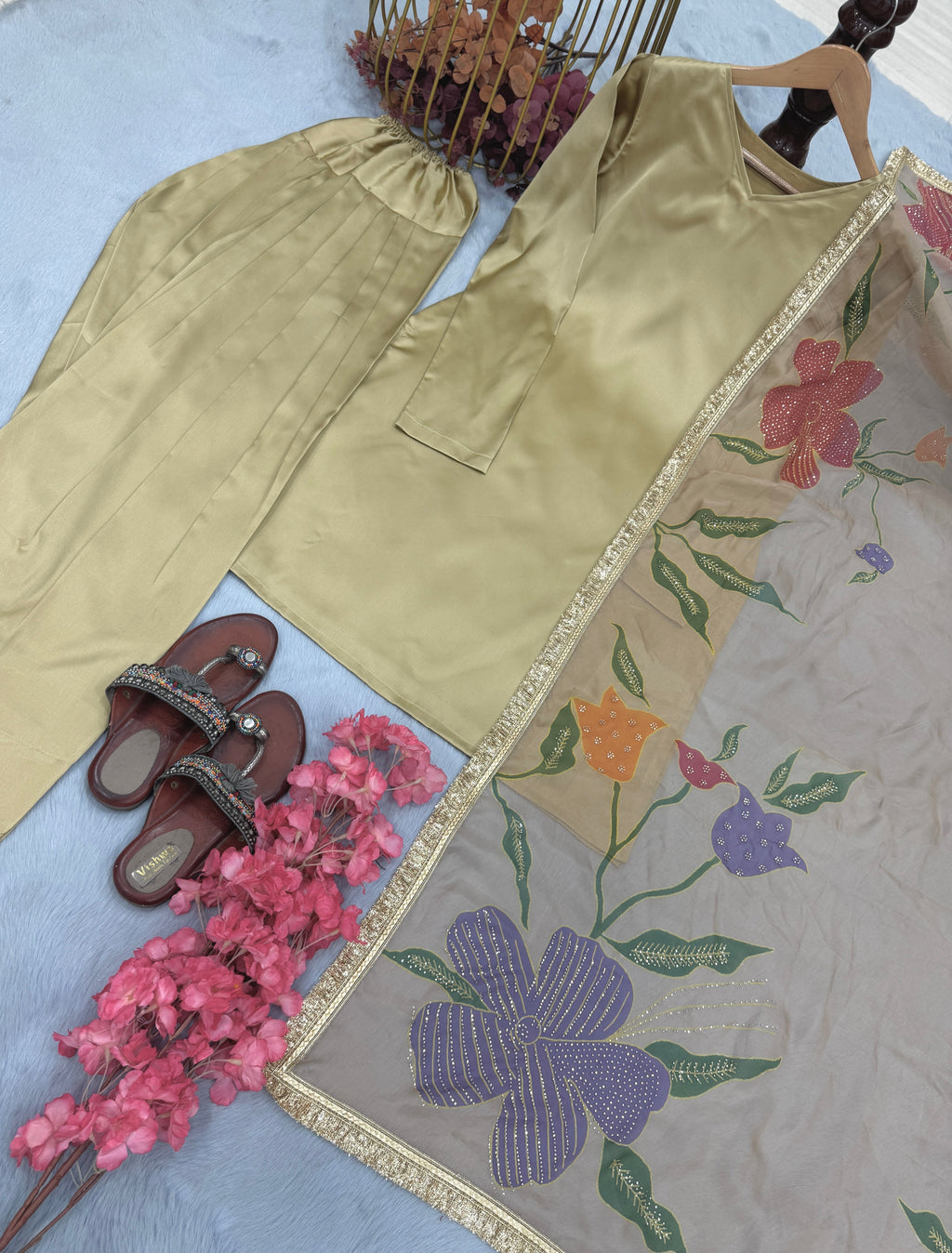 डिज़ाइनर पार्टी वियर टॉप-बॉटम और खूबसूरत दुपट्टा