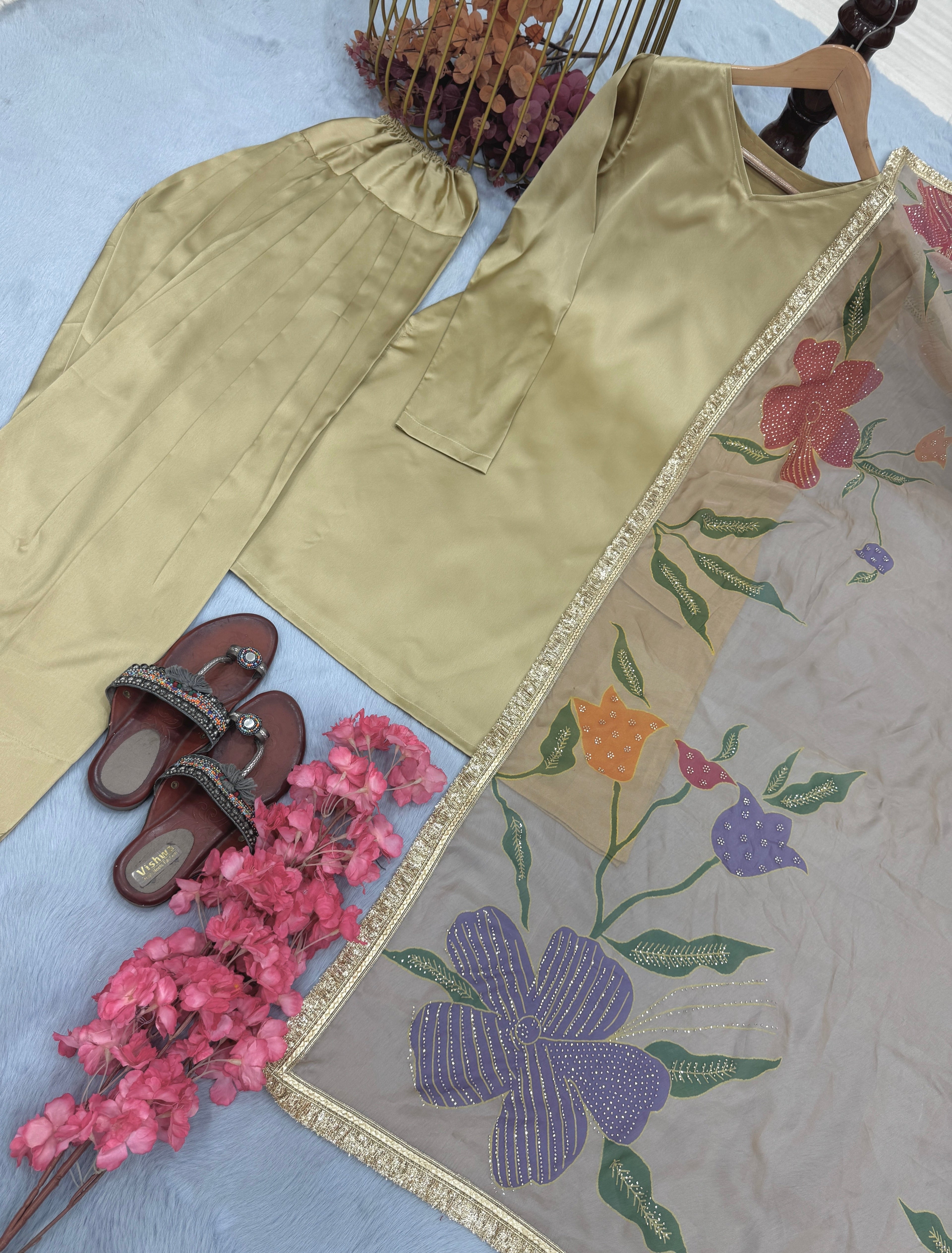 डिज़ाइनर पार्टी वियर टॉप-बॉटम और खूबसूरत दुपट्टा