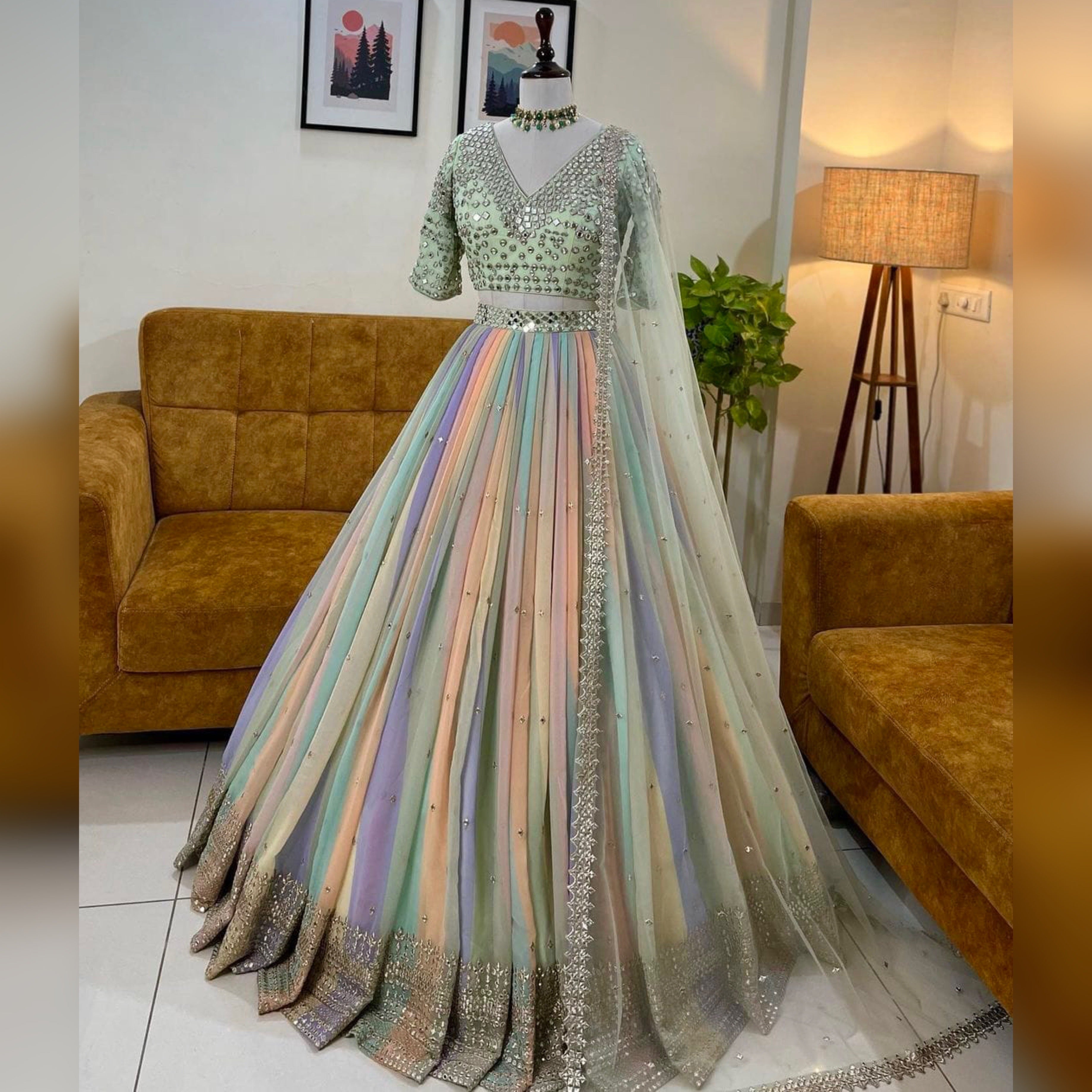 Party Wear Designer Lehenga Choli With Fancy Lace Work