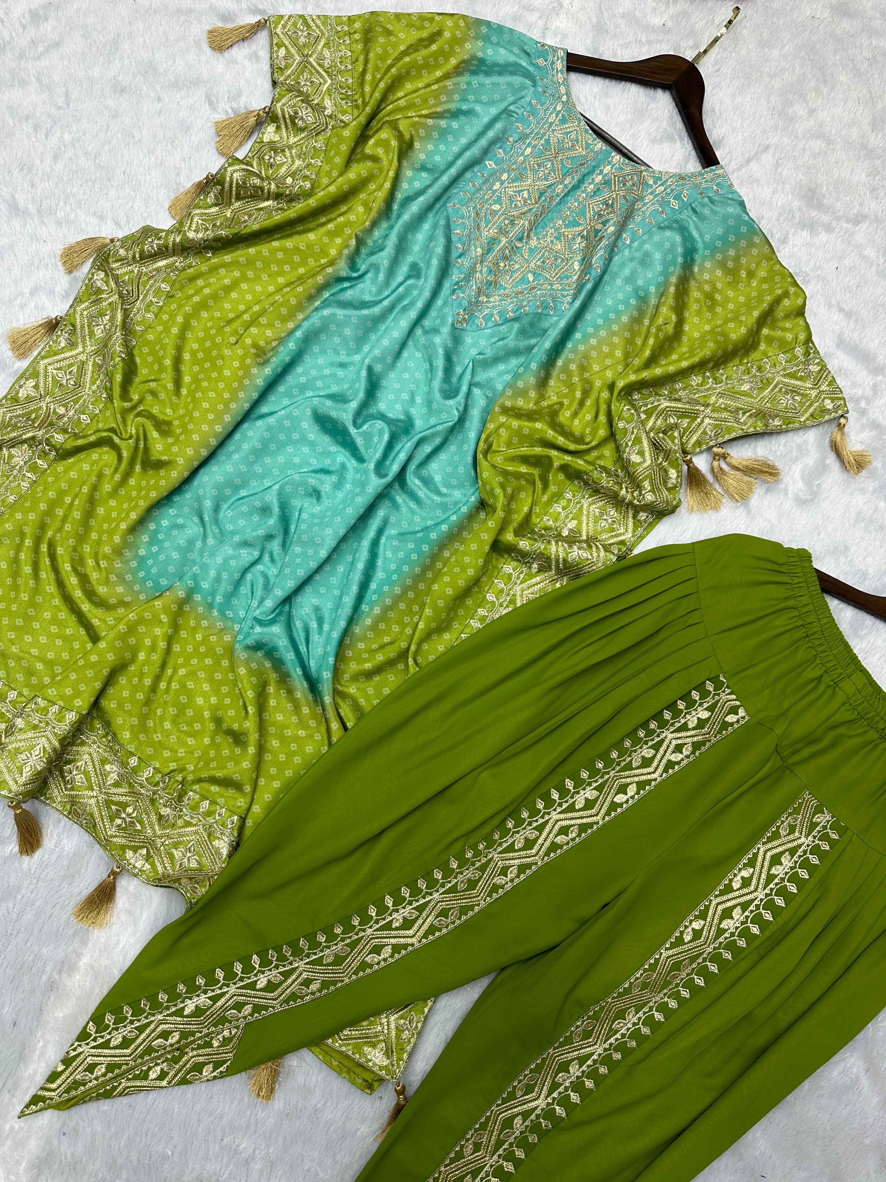 Designer Kaftan And Dhoti Embroidery And Digital Print Work