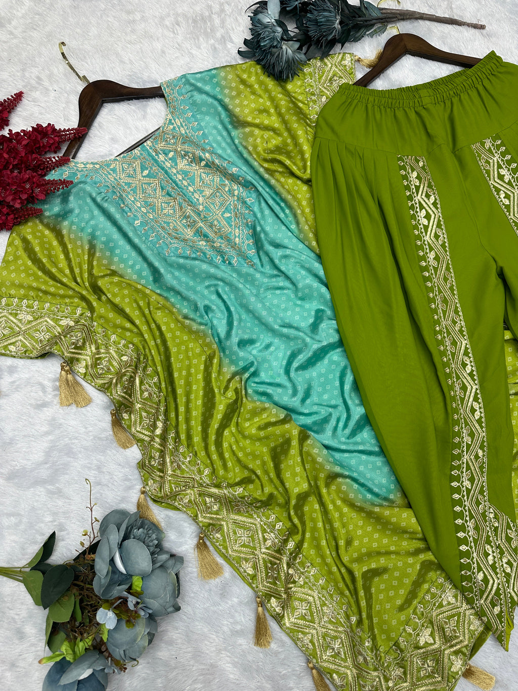 Designer Kaftan And Dhoti Embroidery And Digital Print Work