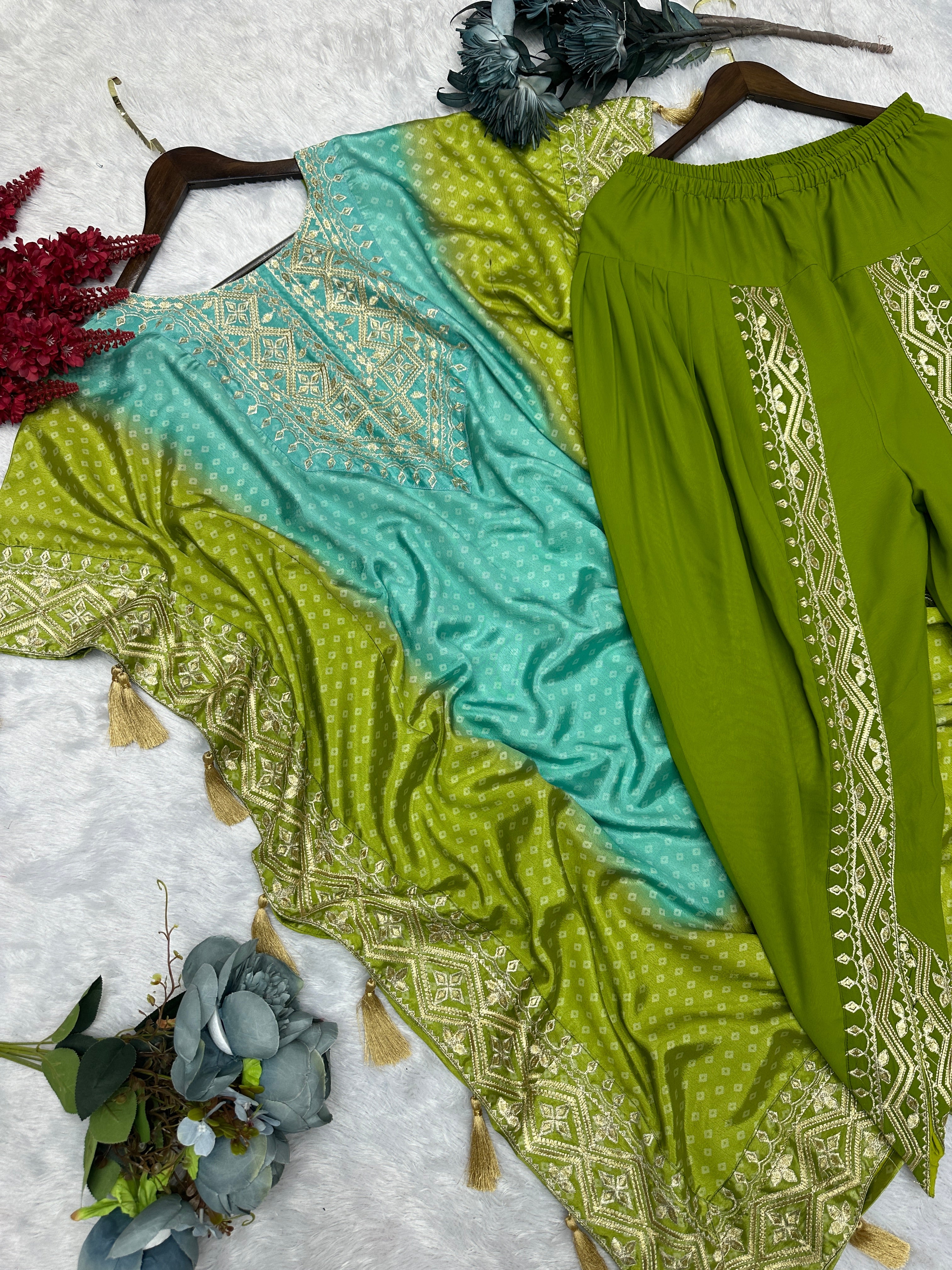 Designer Kaftan And Dhoti Embroidery And Digital Print Work