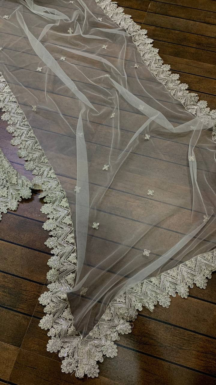 डोरी और सीक्वेंस वर्क के साथ डिज़ाइनर पार्टी वियर लहंगा चोली