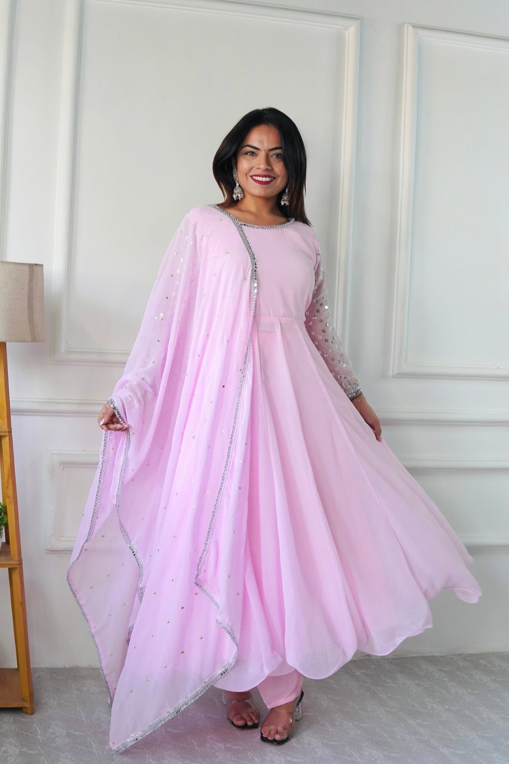 Designer Beautiful Gown Pent And Dupatta With Embroidery Work