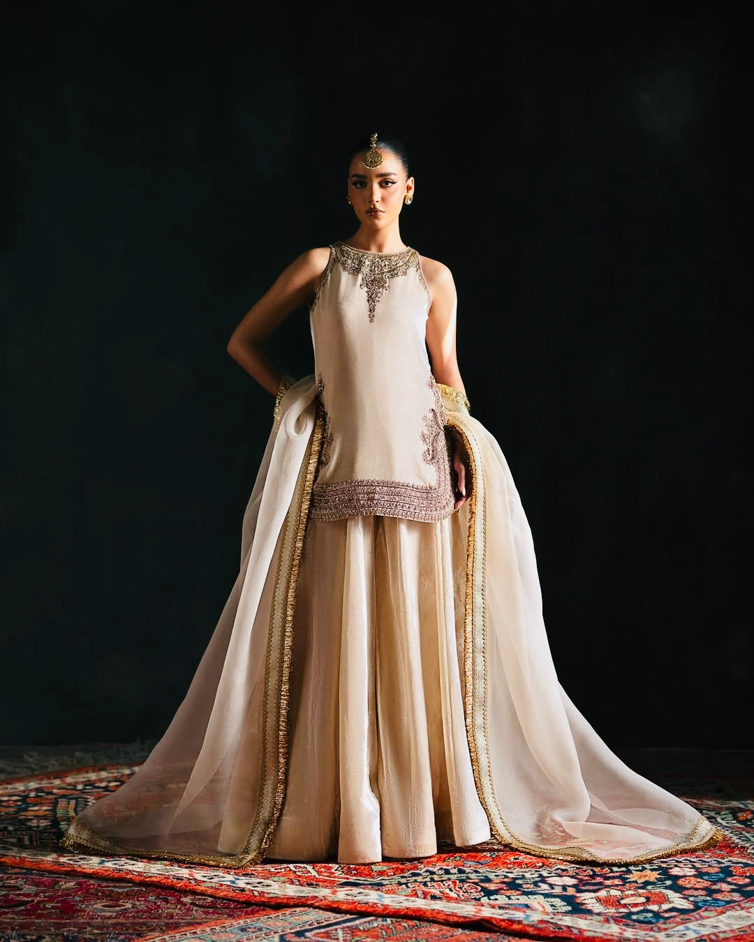 पार्टी में पहनने के लिए सुंदर टॉप और बॉटम दुपट्टे के साथ