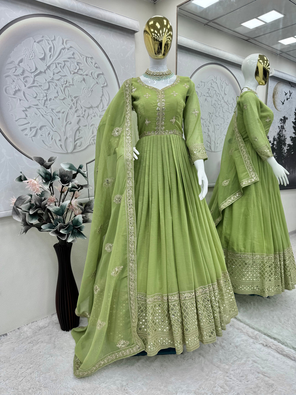 Designer Party Wear Look Gown And Dupatta