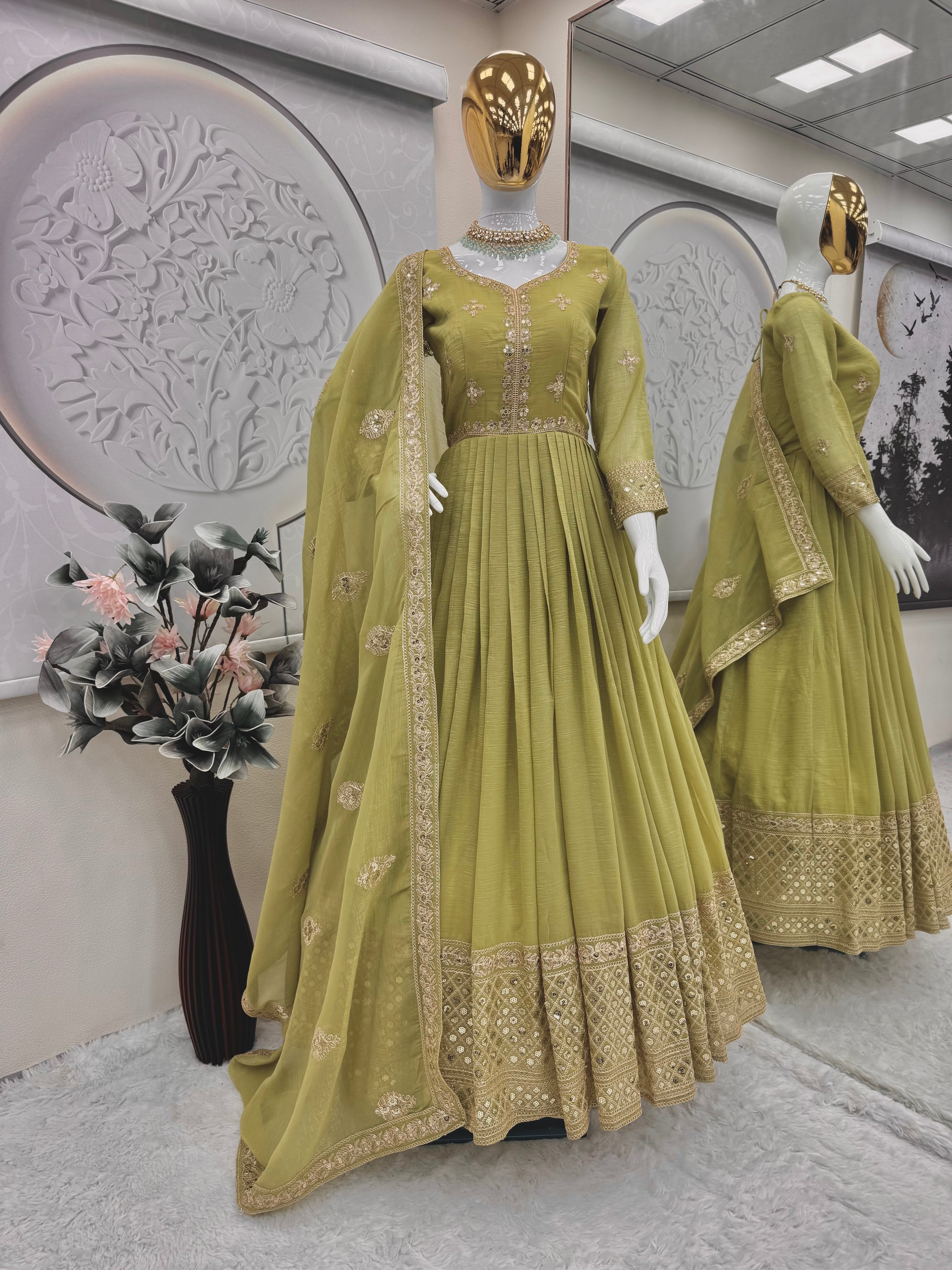 Designer Party Wear Look Gown And Dupatta