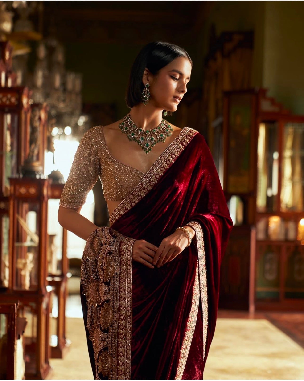 Party Wear Beautiful Saree With Thread & Dori work