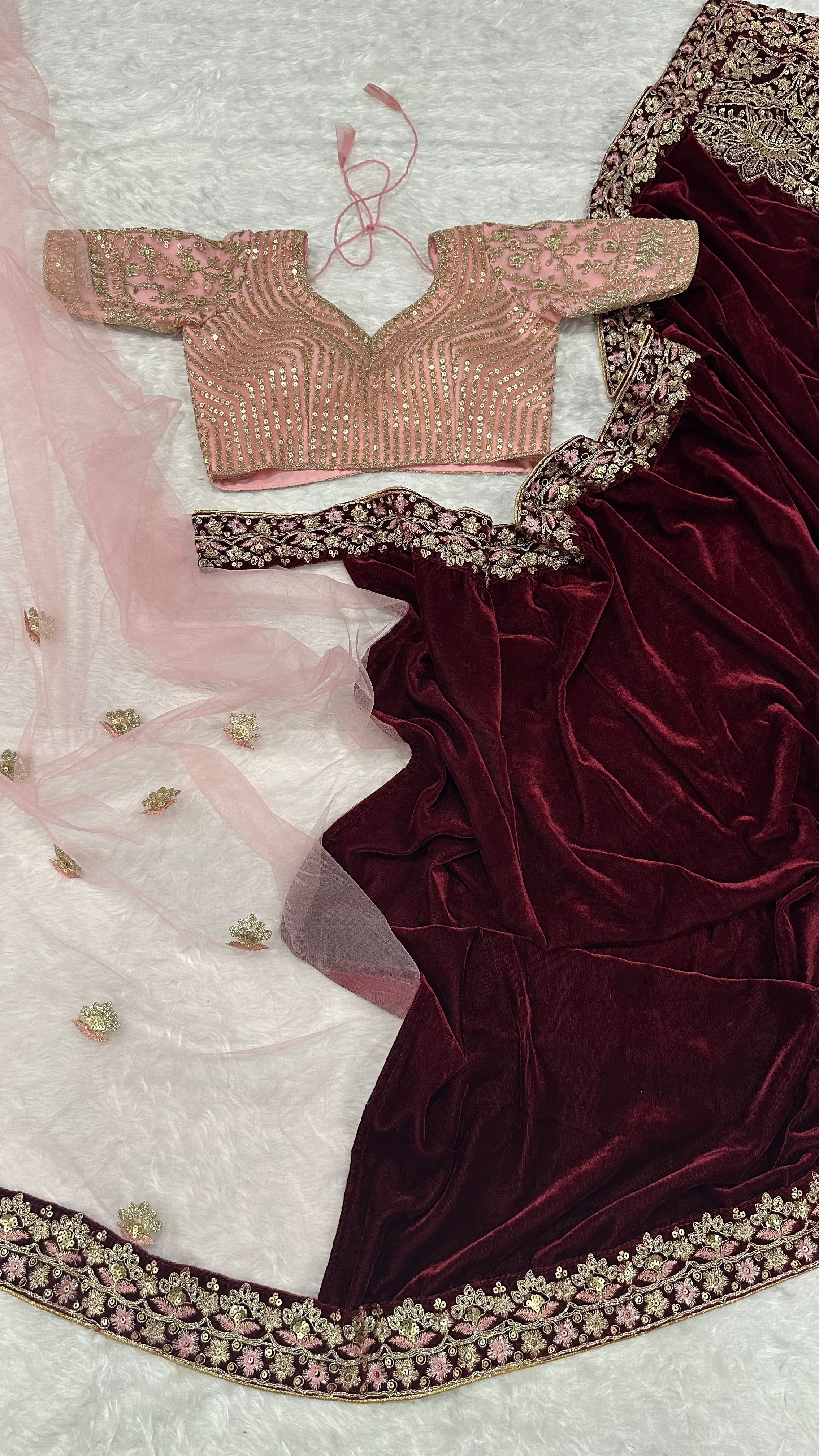Party Wear Beautiful Saree With Thread & Dori work