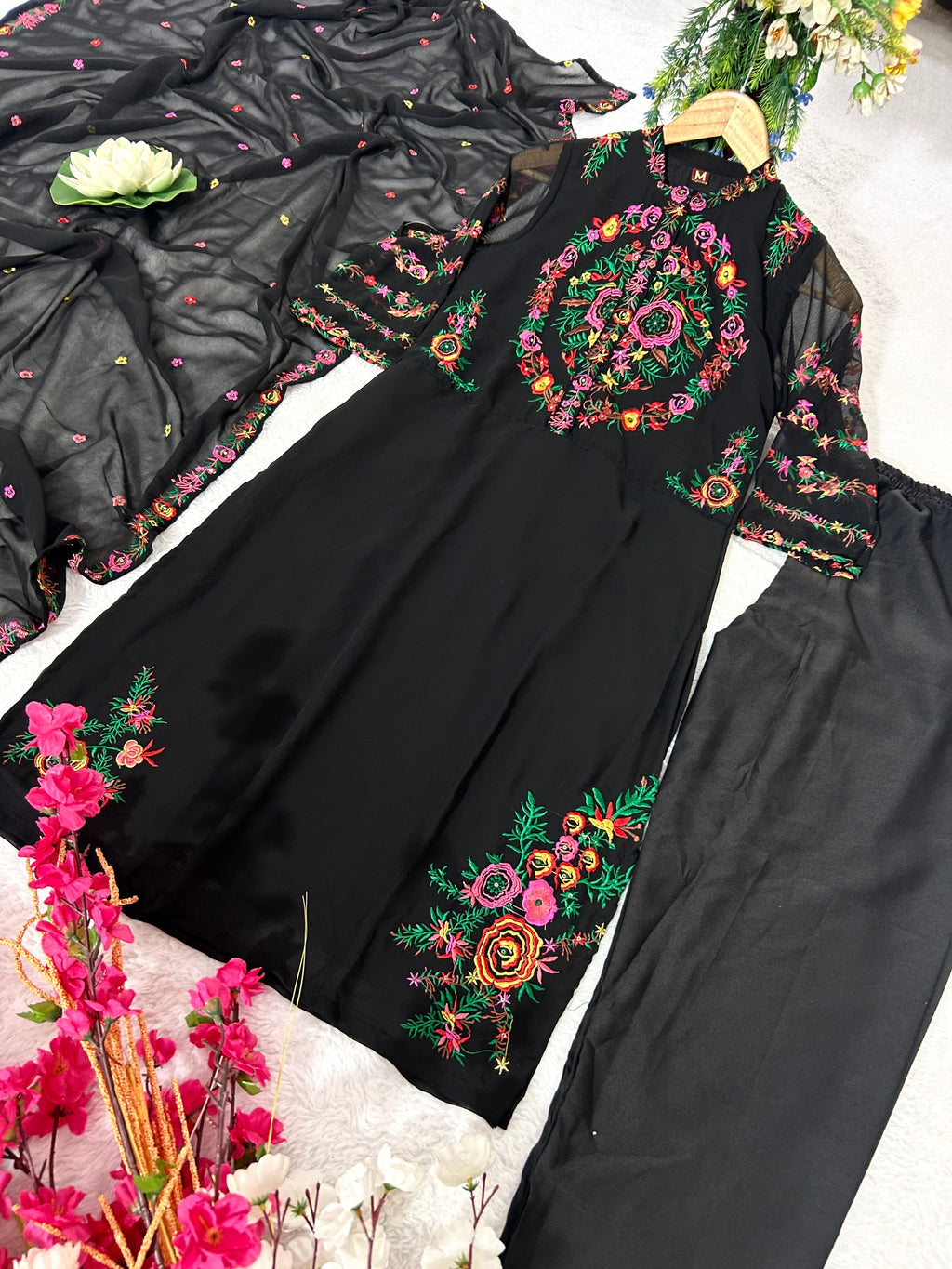 पार्टी वियर डिज़ाइनर टॉप-बॉटम और दुपट्टा