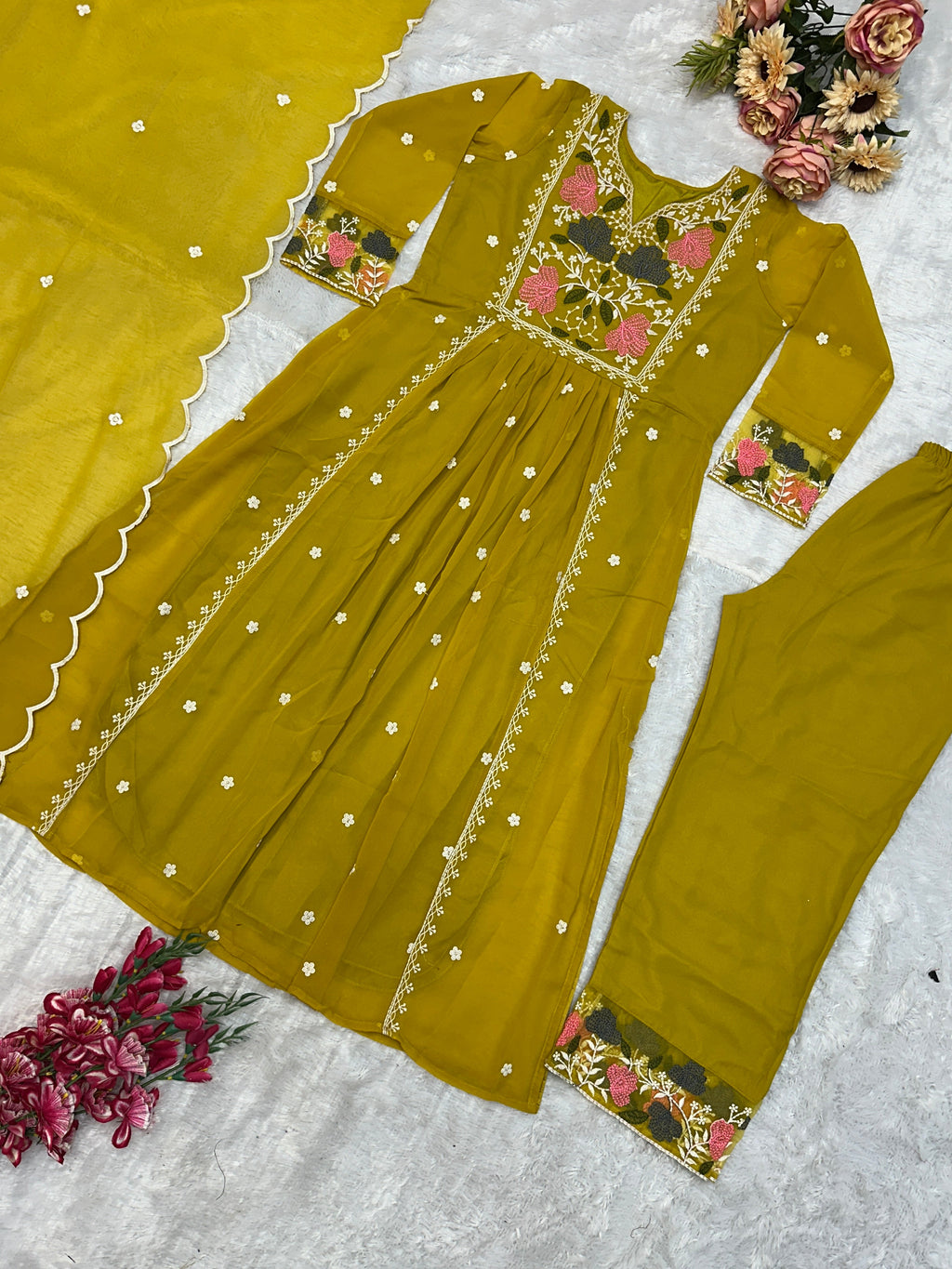 Beautiful Party Wear Top Pent And Fancy Dupatta