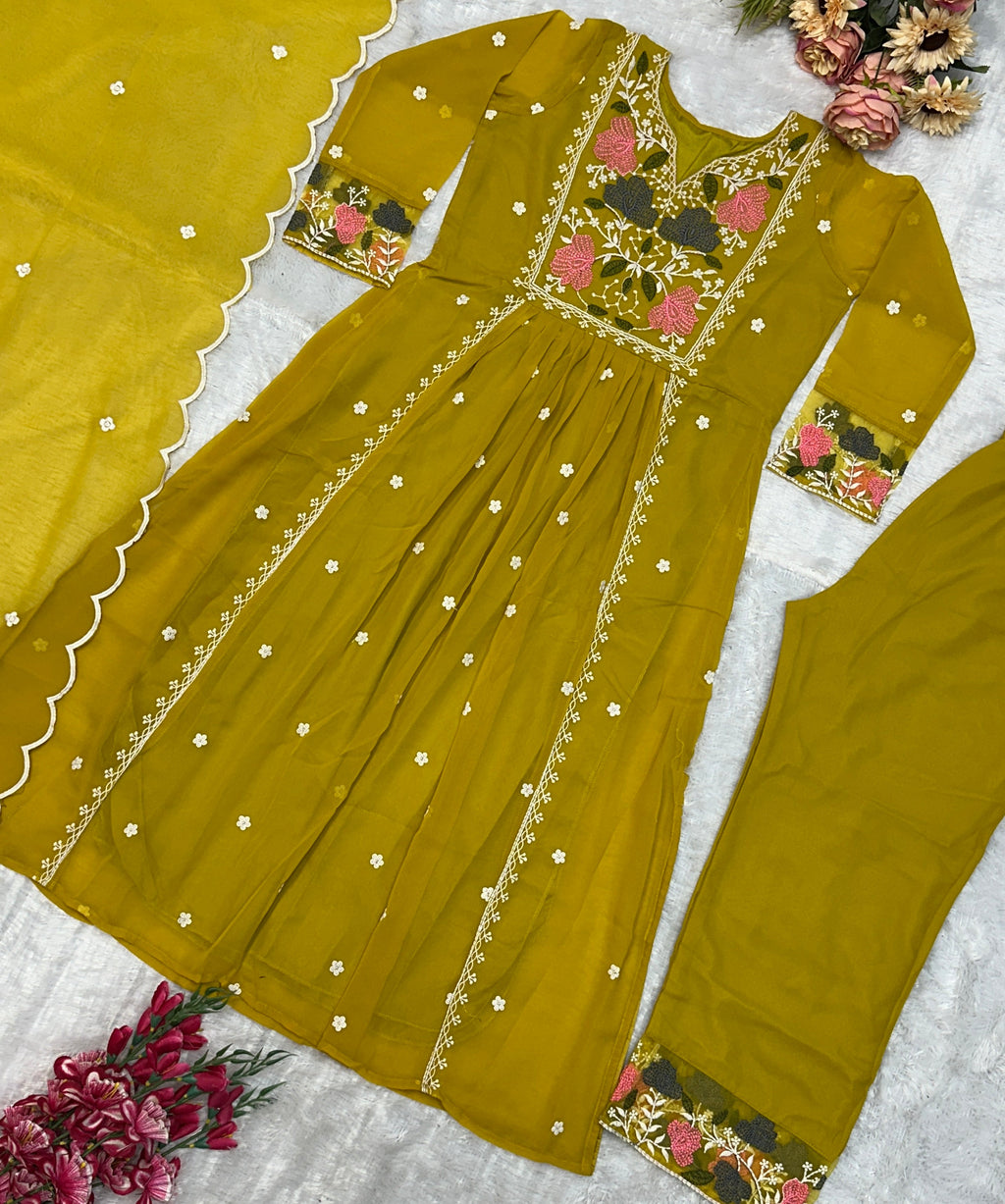 Beautiful Party Wear Top Pent And Fancy Dupatta