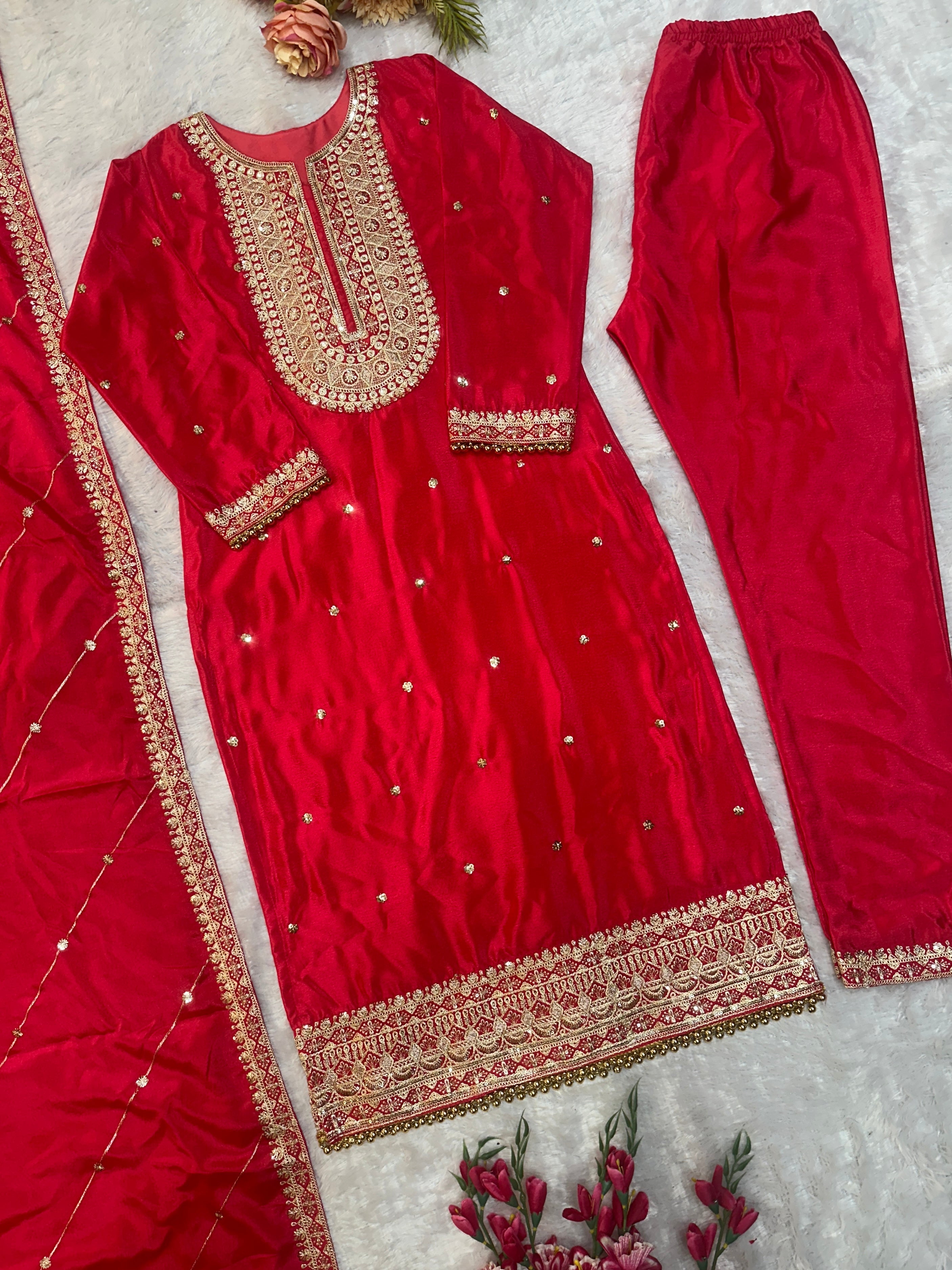 Beautiful Party Wear Top Bottom And Fancy Dupatta
