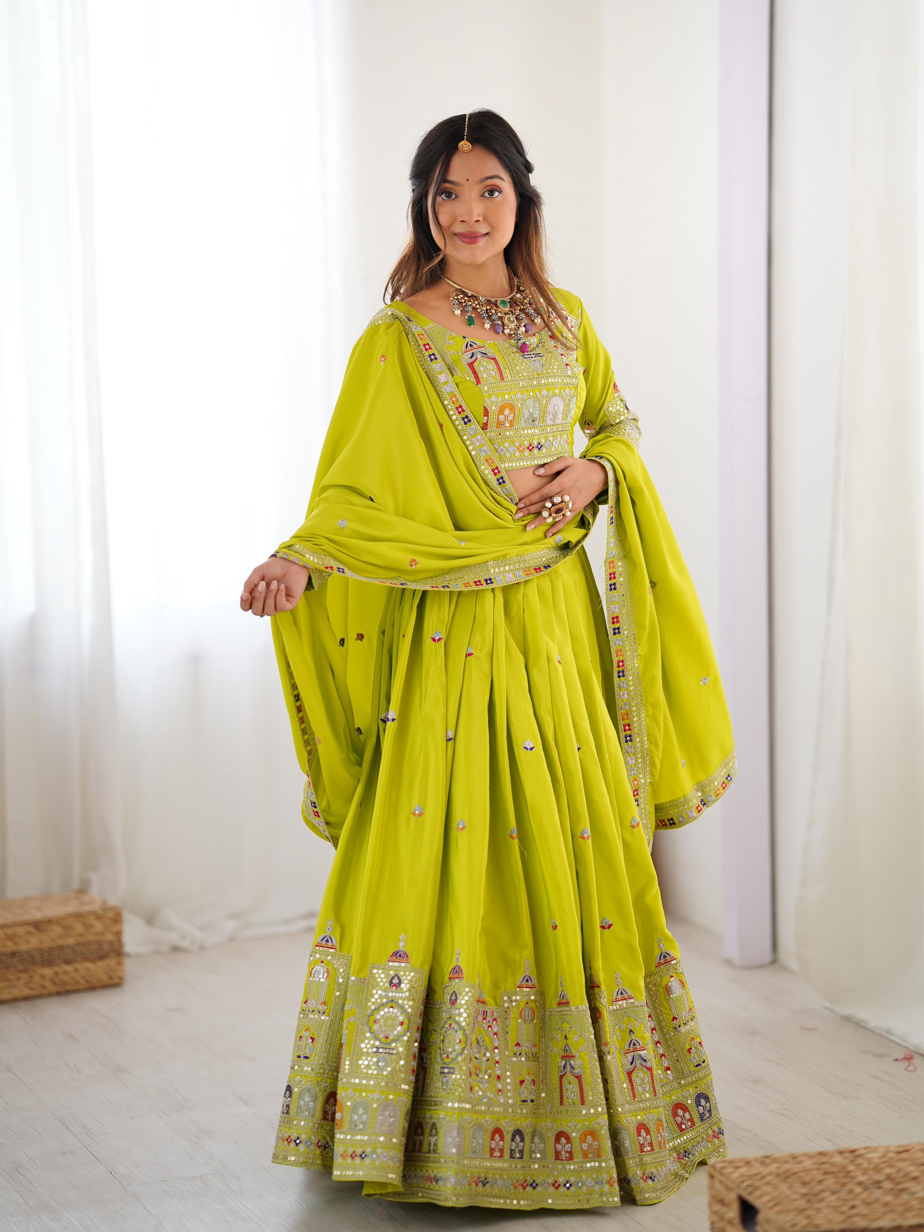 Beautiful Trendy Lehenga Choli With Coding Dori With Thread & Sequence Work