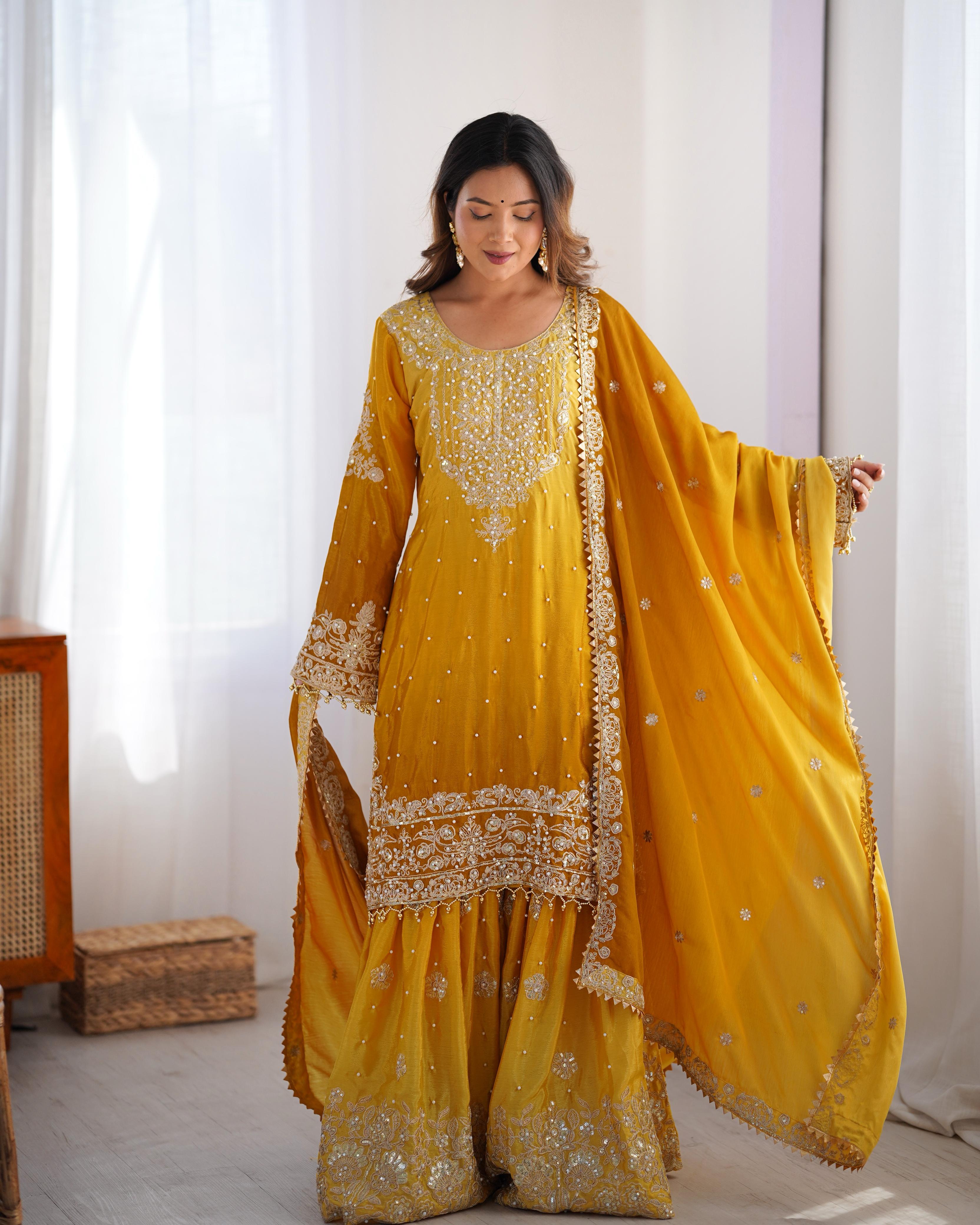 Beautiful Party Wear Top Bottom And Dupatta