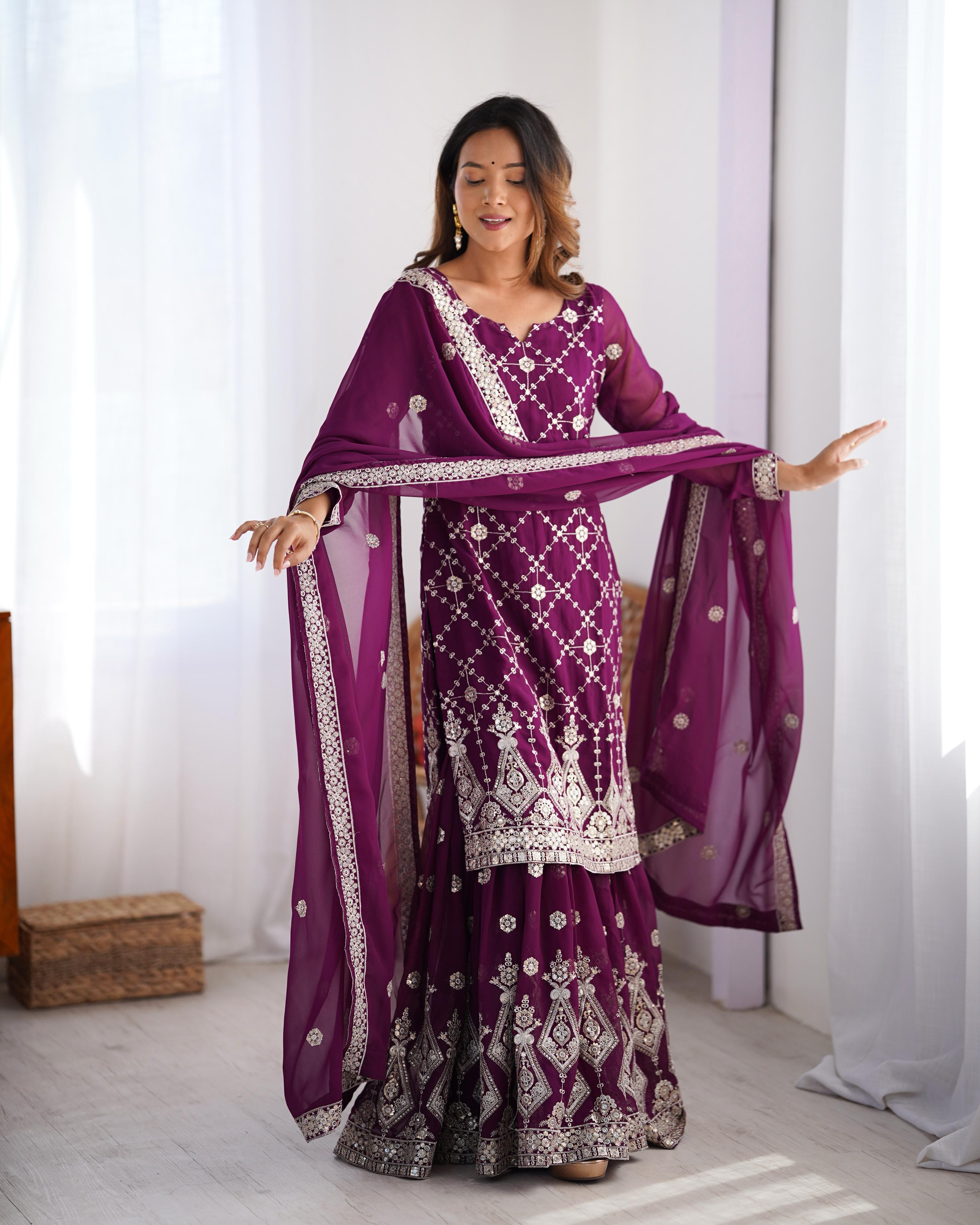 Beautiful Party Wear Top Bottom With Dupatta