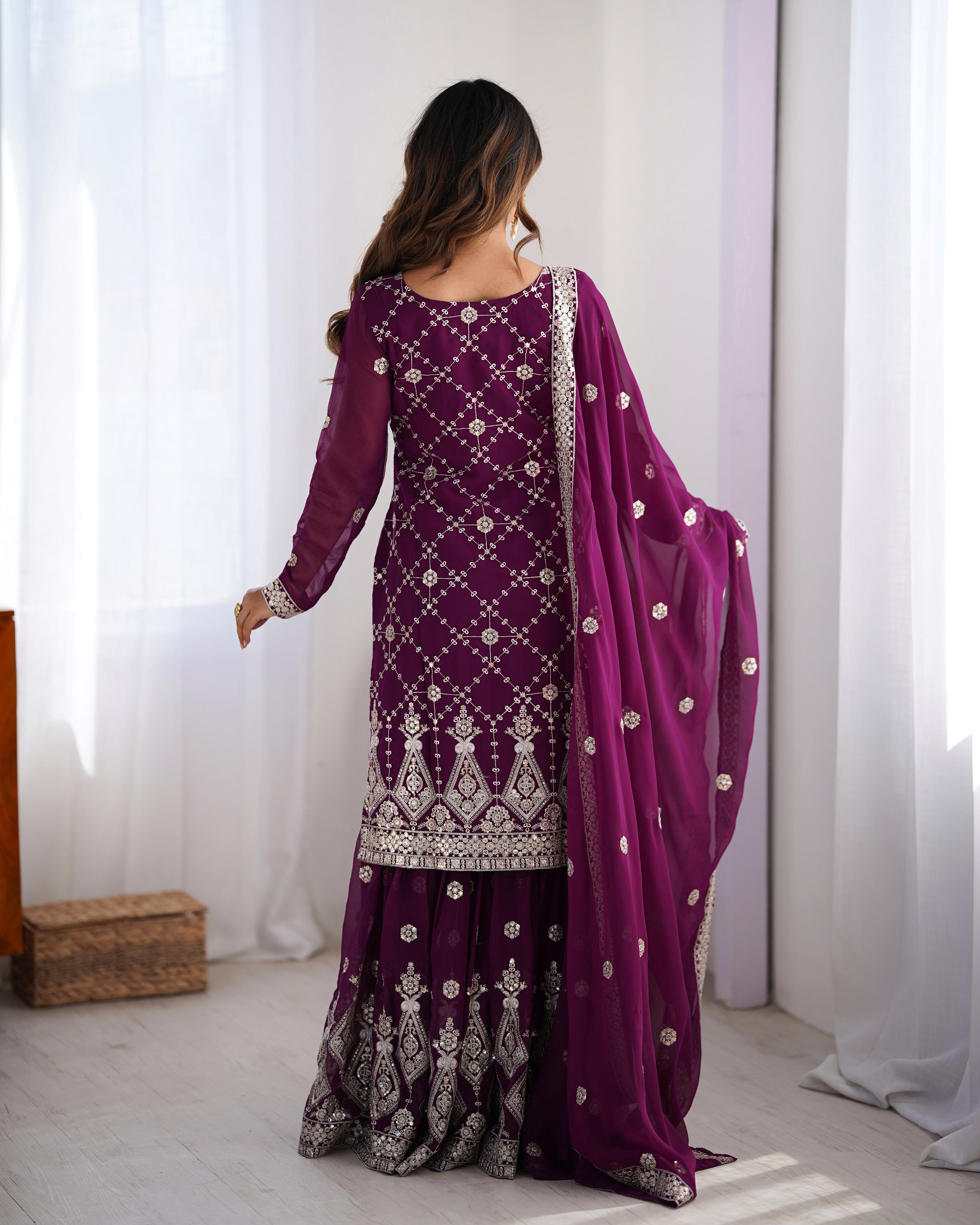 Beautiful Party Wear Top Bottom With Dupatta