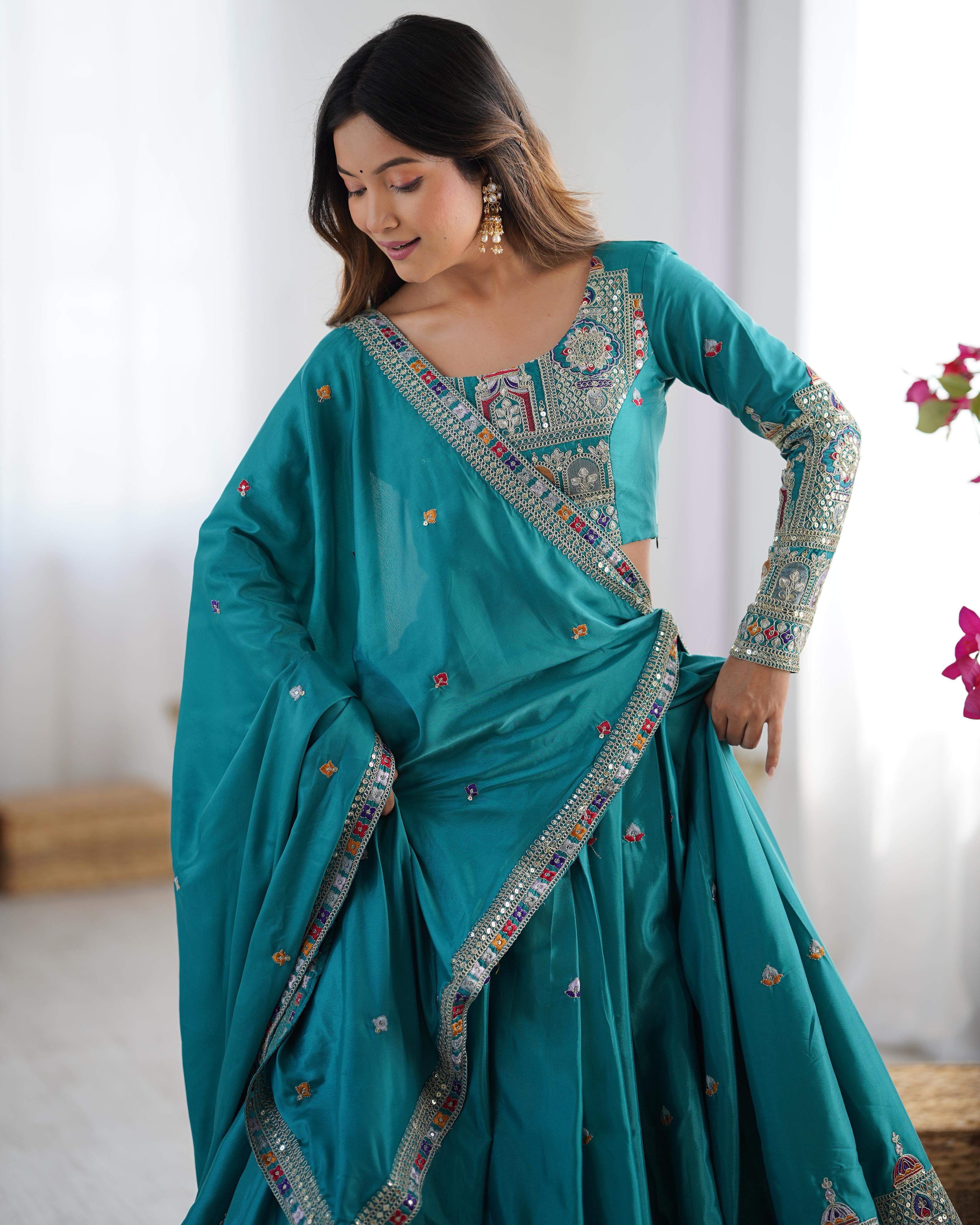 Beautiful Trendy Lehenga Choli With Coding Dori With Thread & Sequence Work