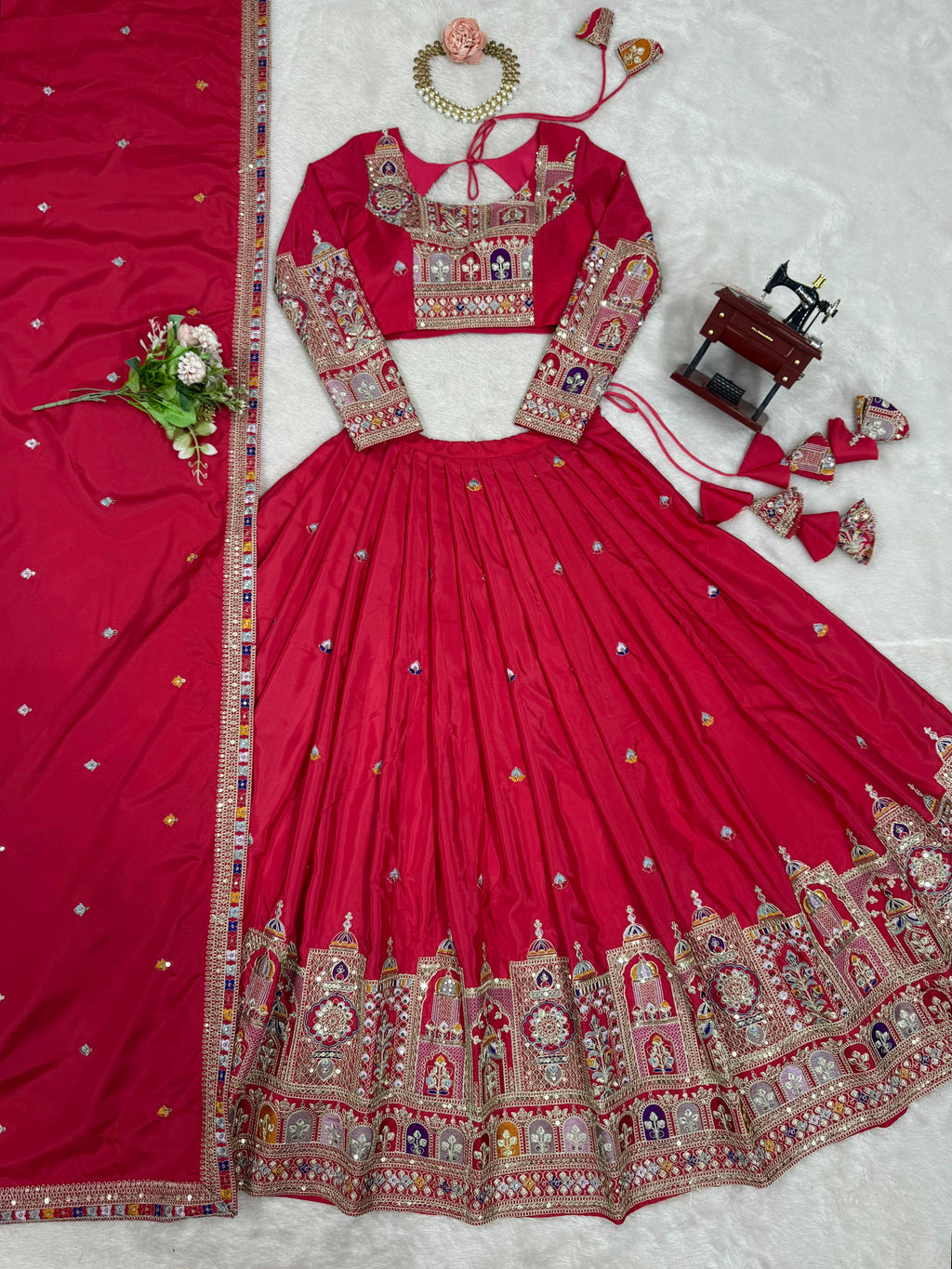Beautiful Trendy Lehenga Choli With Coding Dori With Thread & Sequence Work