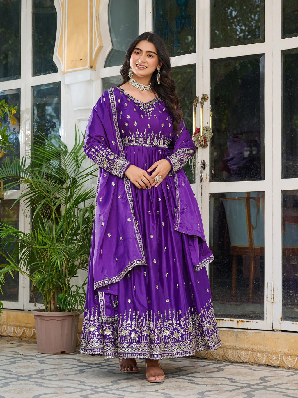 Beautiful Party Wear Gown Pent And Dupatta