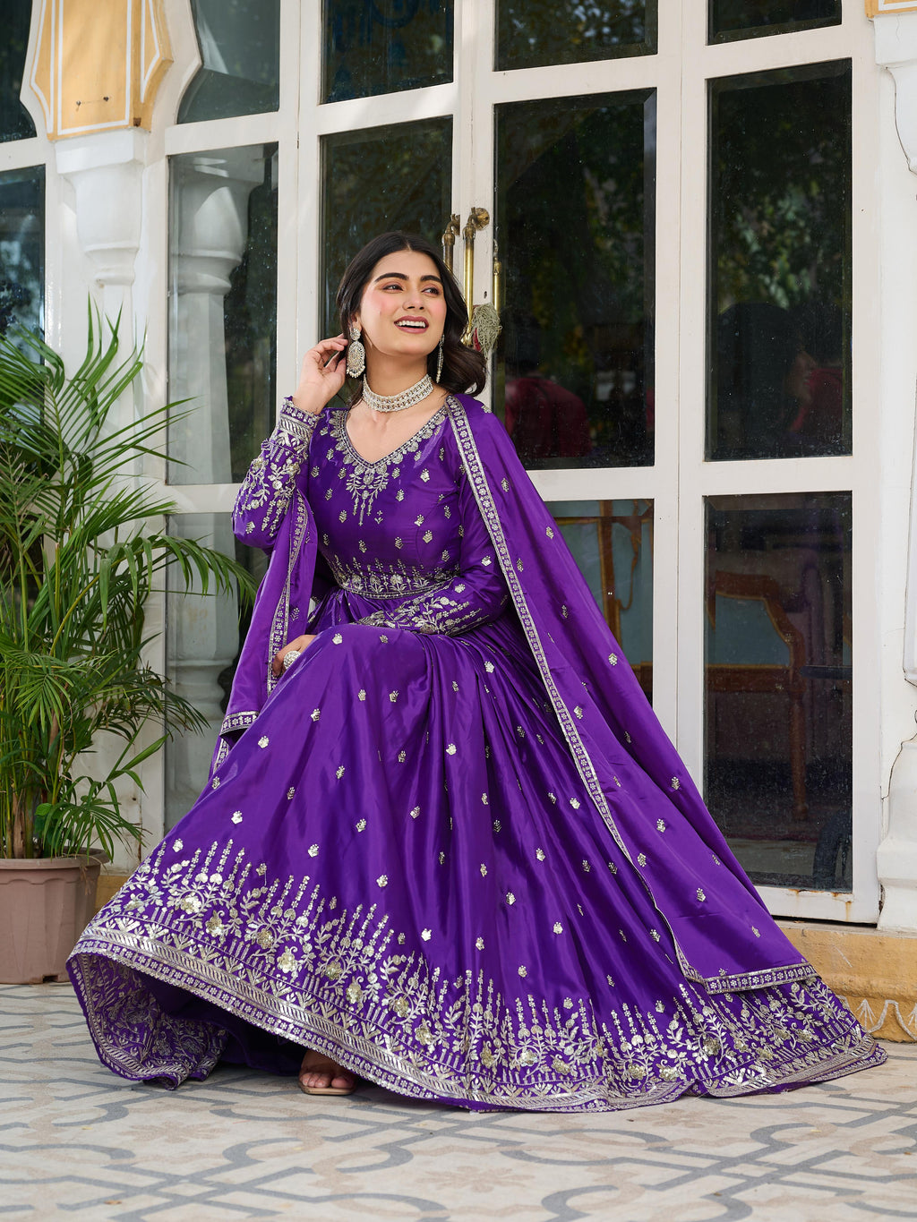Beautiful Party Wear Gown Pent And Dupatta