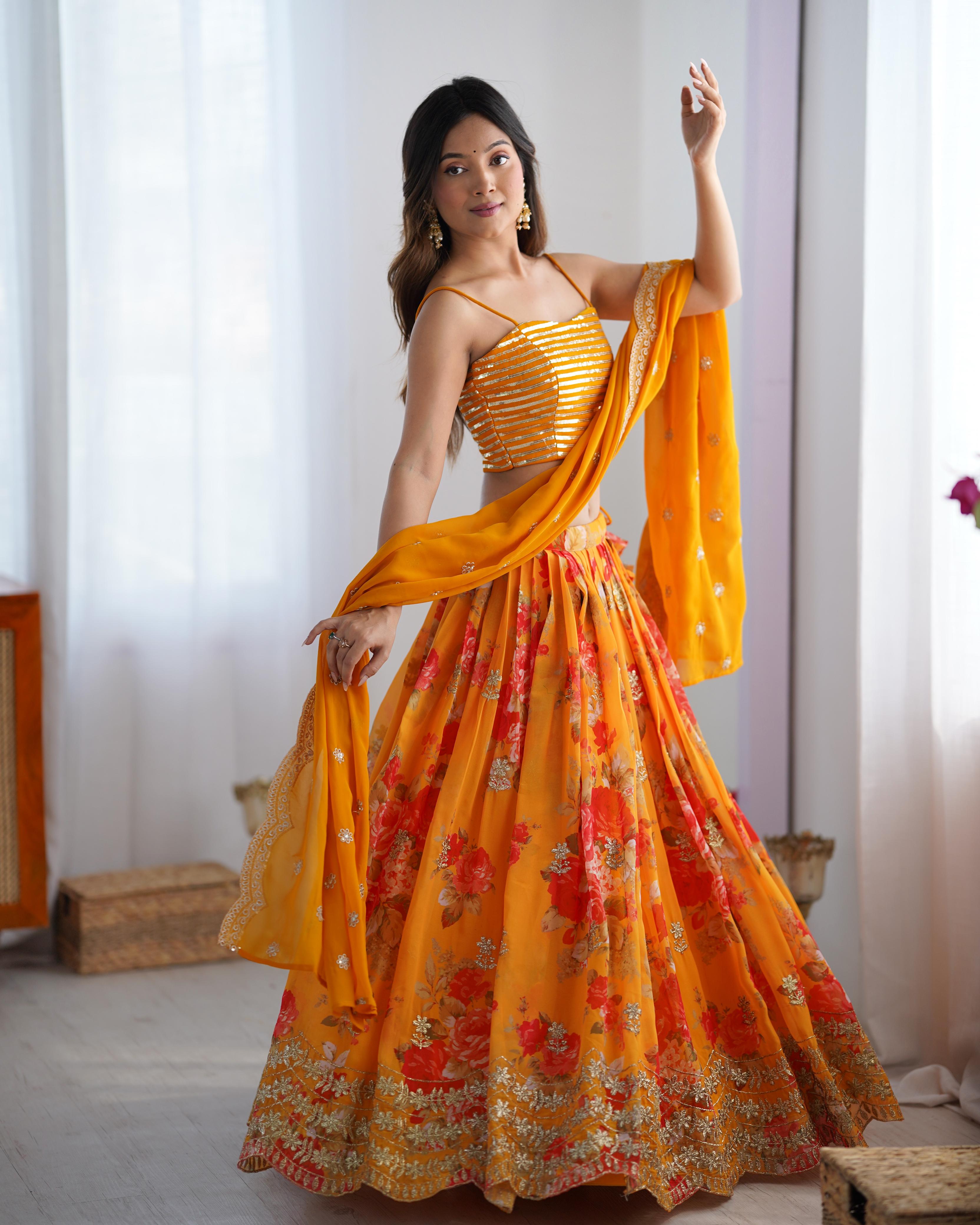 Designer Party Wear Lehenga Choli With Beautiful Digital Print