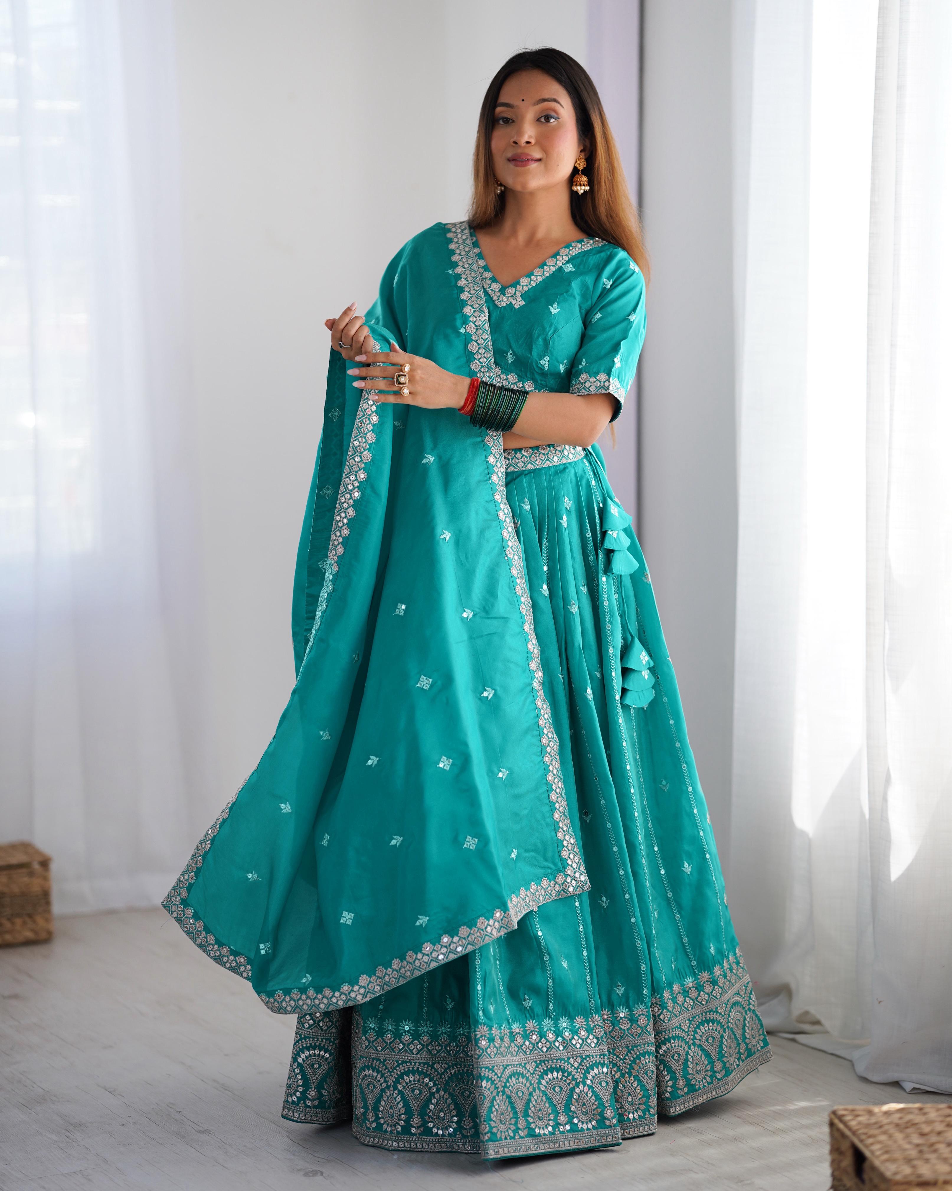 Party Wear Lehenga Choli With Thread & Sequence Work