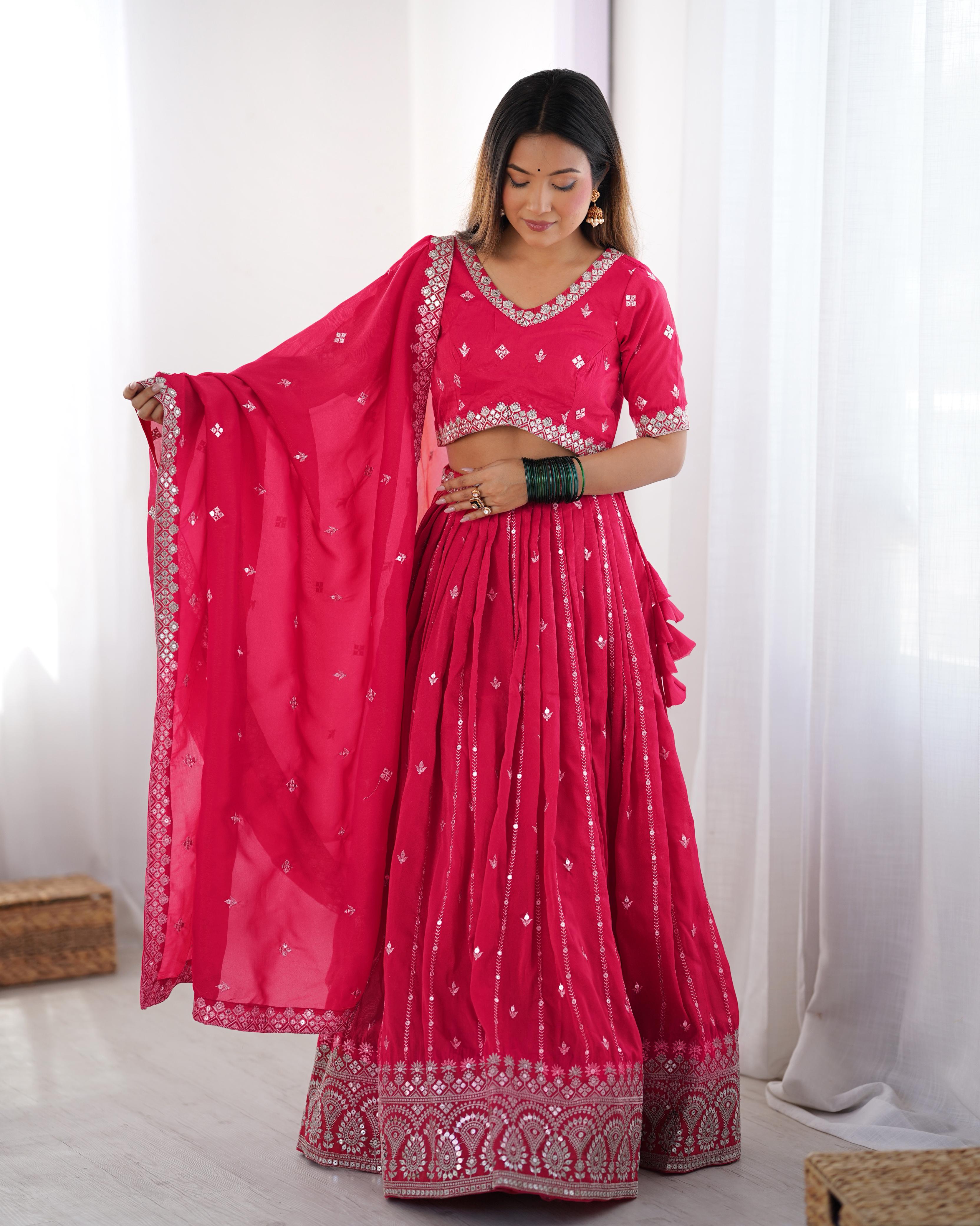 Party Wear Lehenga Choli With Thread & Sequence Work