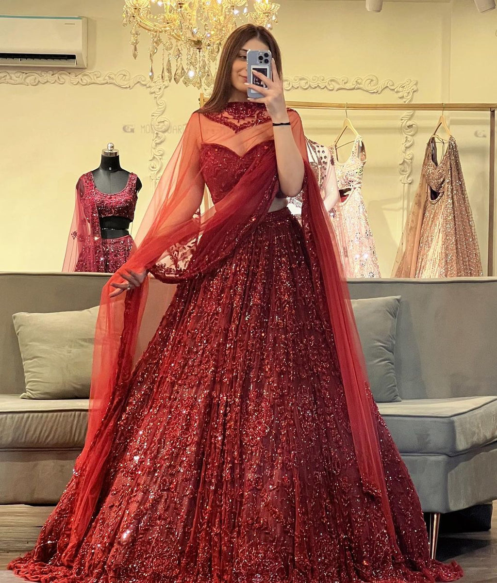 Beautiful Latest Designer Lehenga Choli With Glitter Dori Work