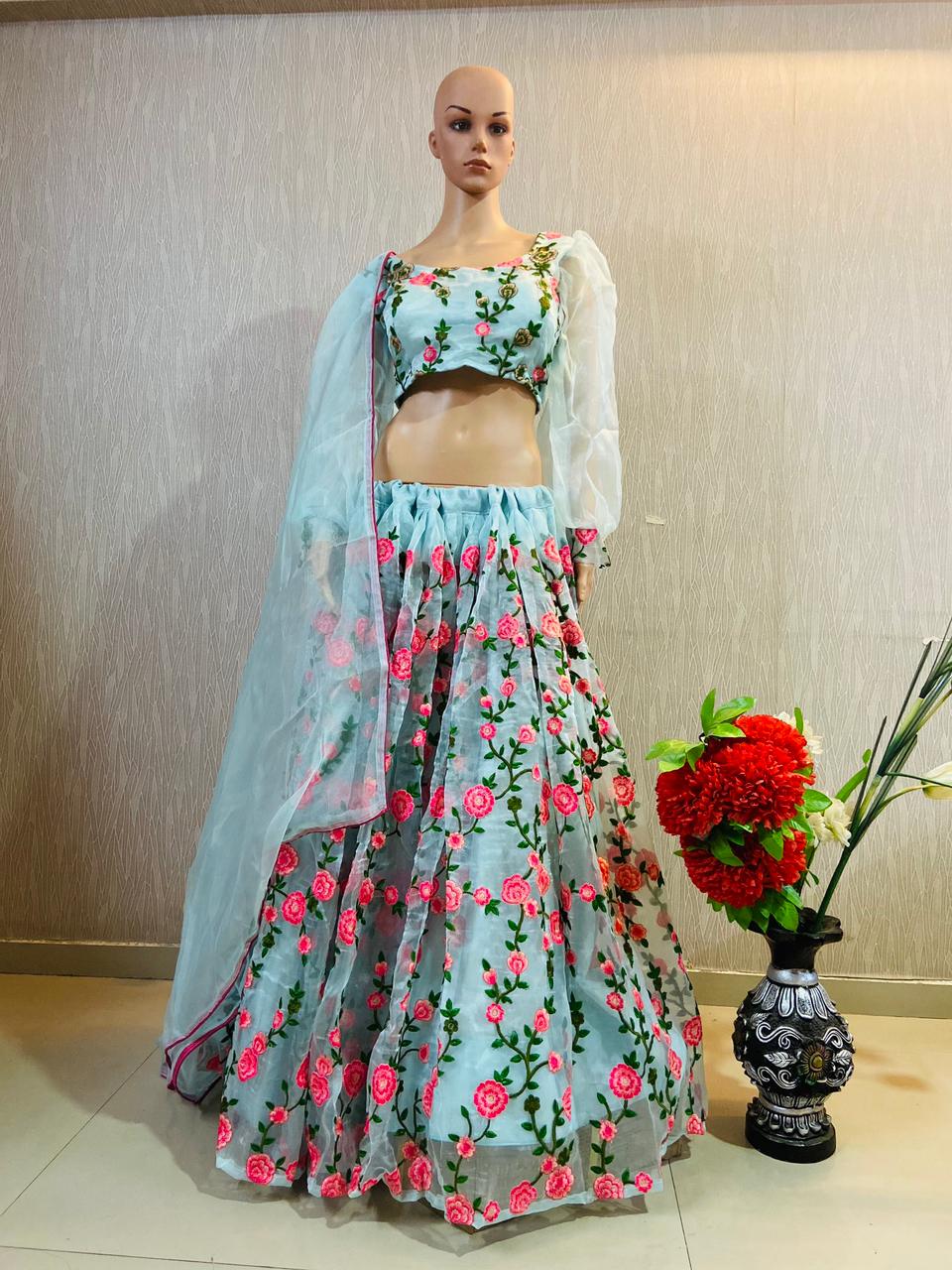 Designer Party Wear Lehenga Choli With Beautiful Embroidery Work