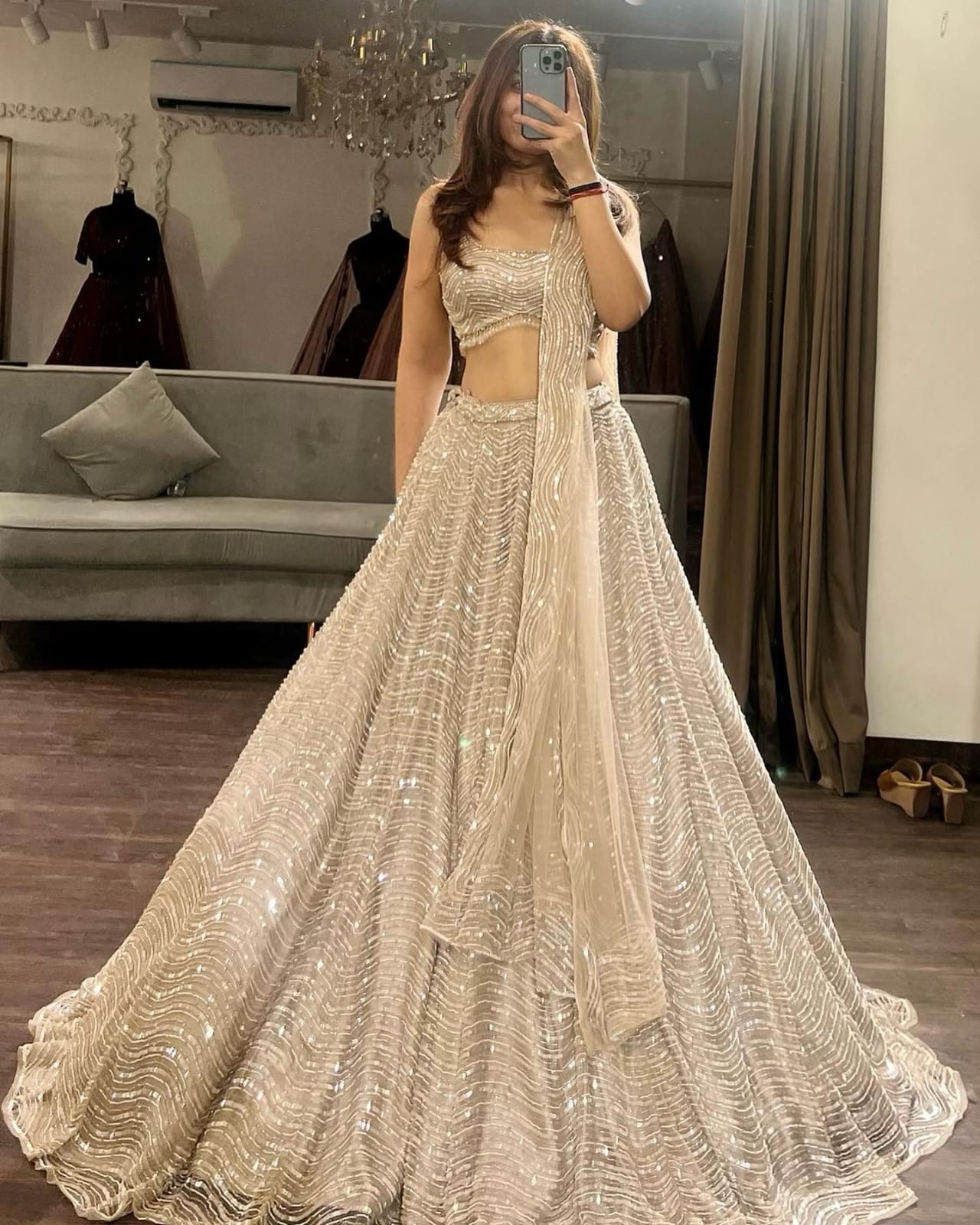 Designer Lehenga Choli With Beautiful Coding And Sequence Work