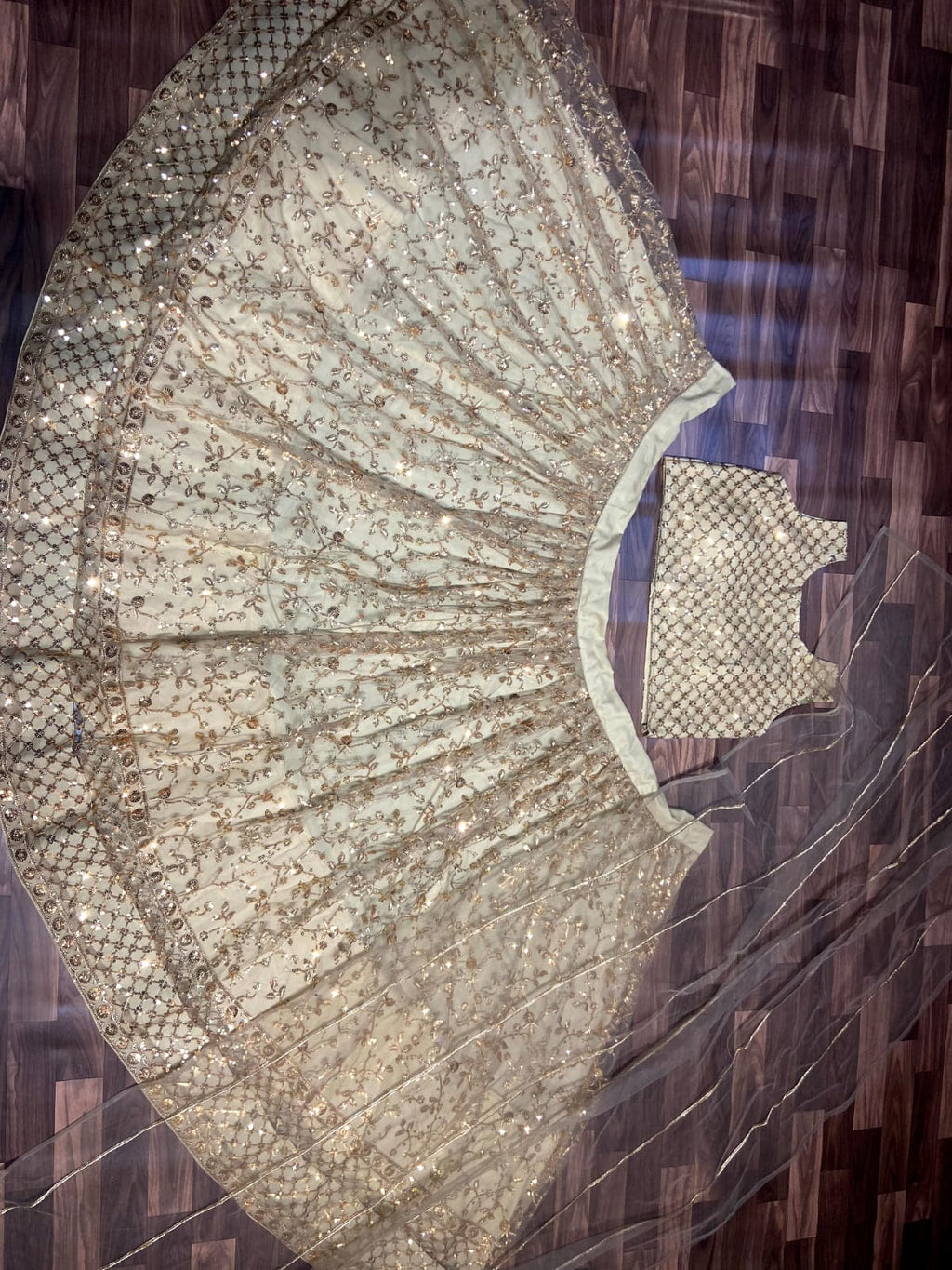 कढ़ाई के काम के साथ पार्टी वियर डिज़ाइनर लहंगा चोली