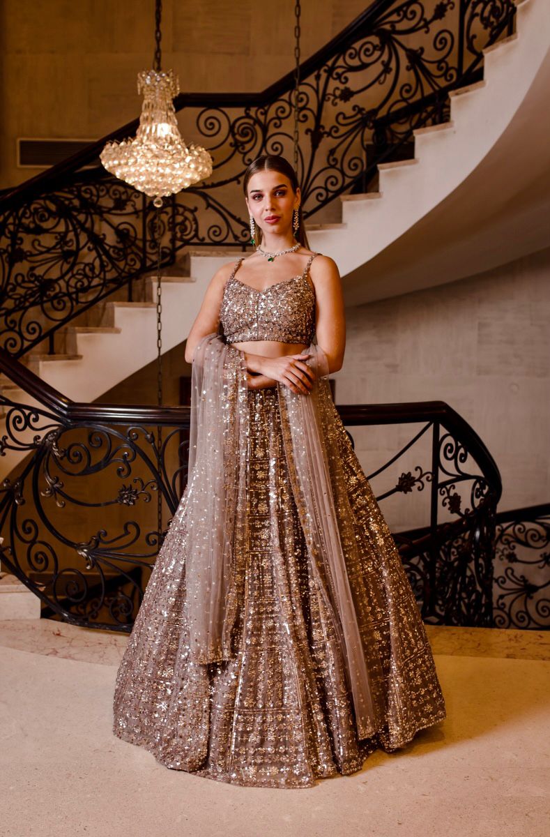 Designer Party Wear Lehenga Choli With Beautiful Multi Sequence Work