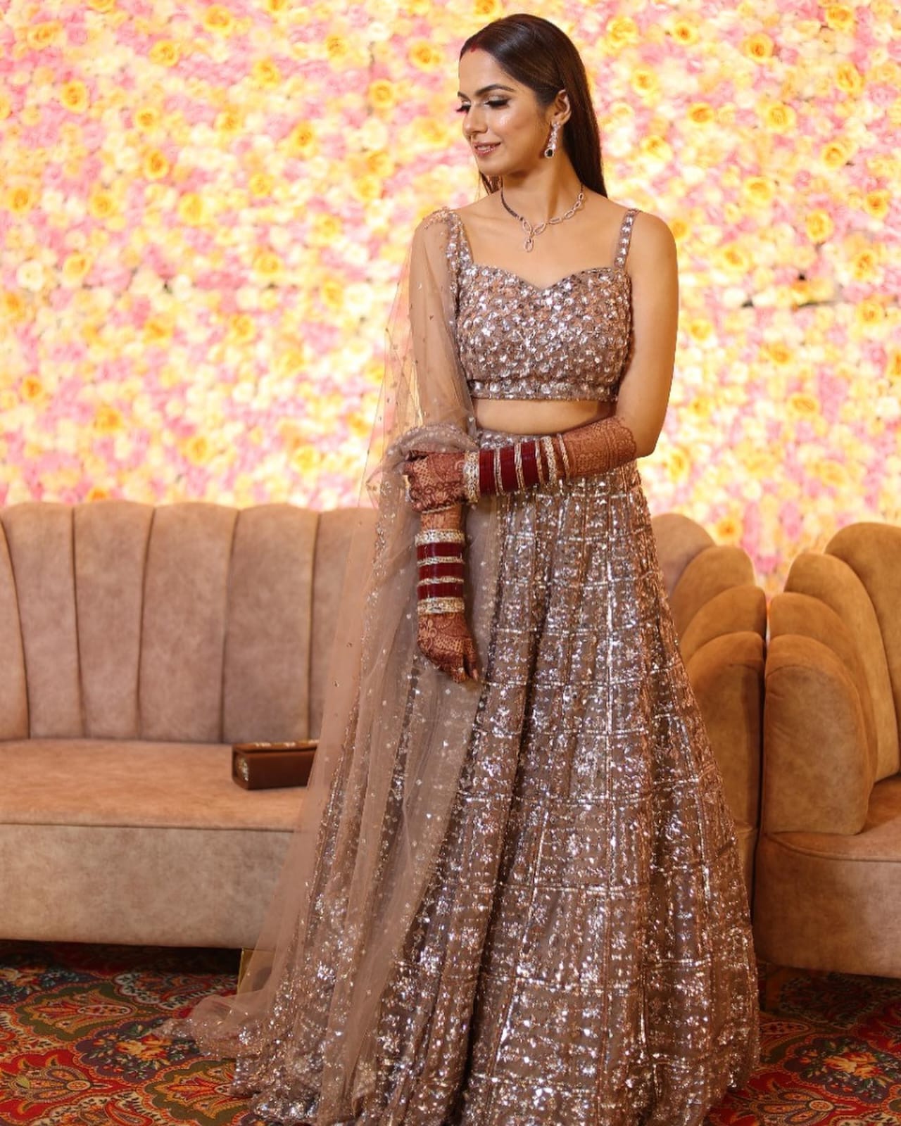 Designer Party Wear Lehenga Choli With Beautiful Multi Sequence Work