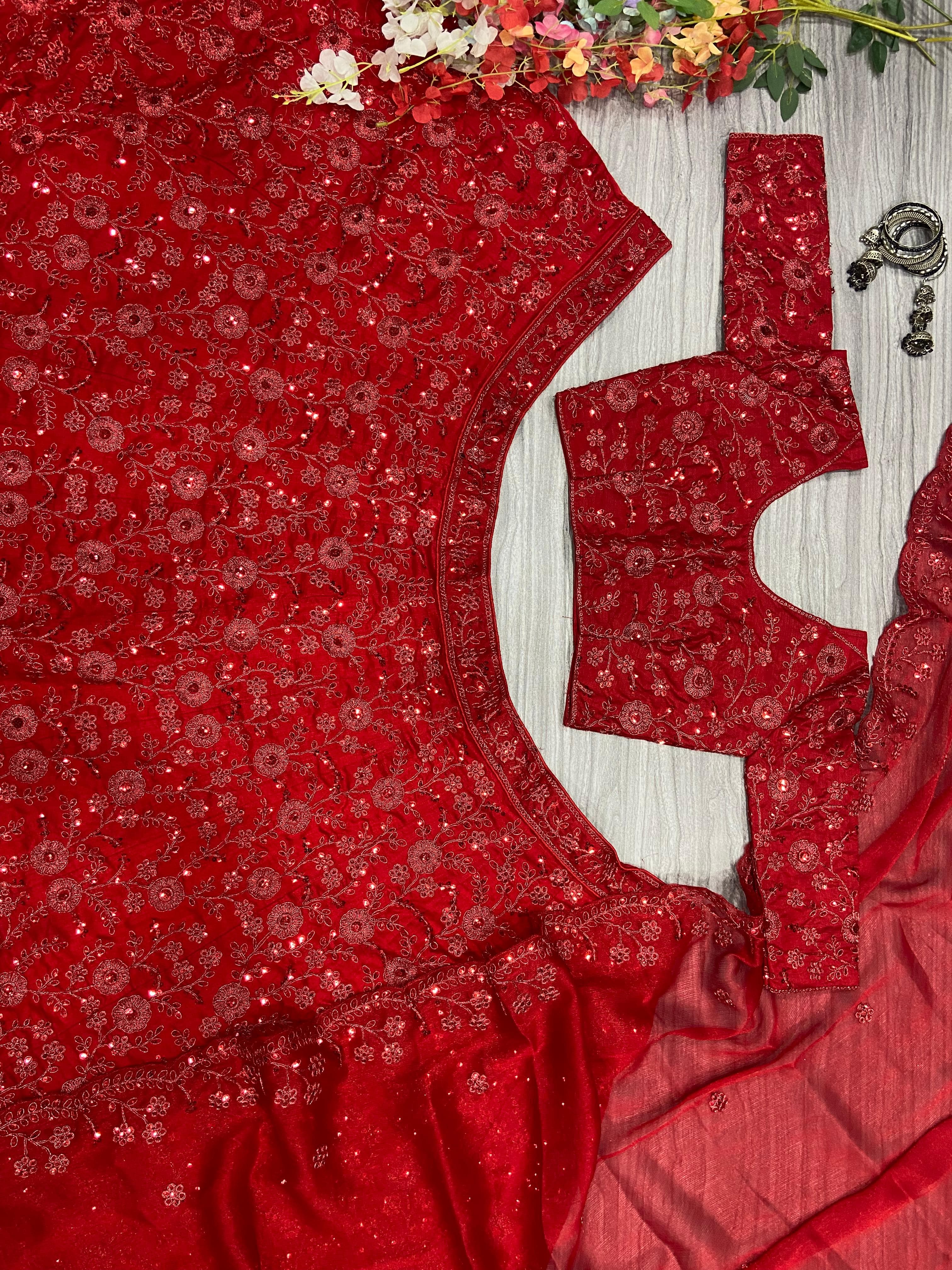 Designer Lehenga Choli With Beautiful Embroidery Work