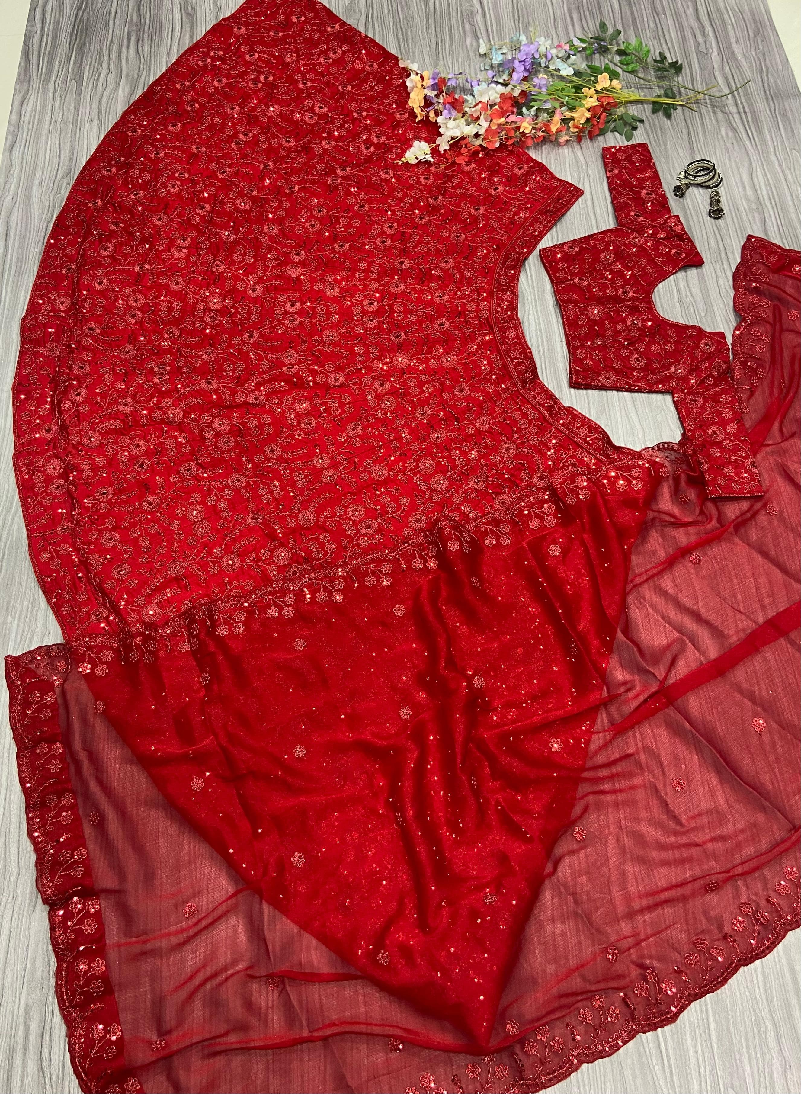 Designer Lehenga Choli With Beautiful Embroidery Work