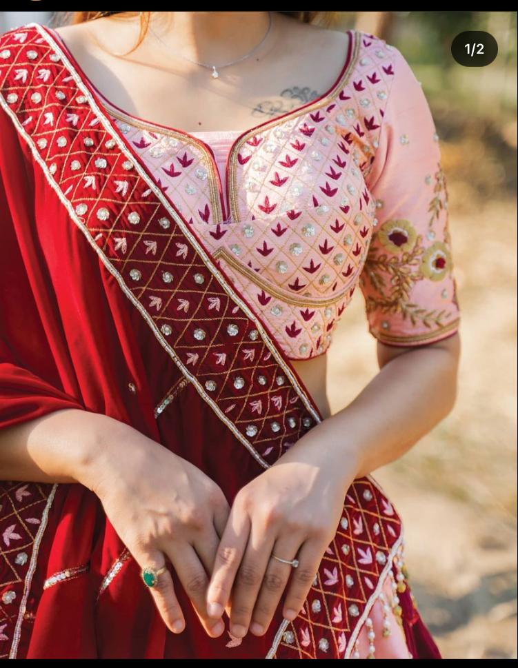 Designer Lehenga Choli With Beautiful Embroidery Work