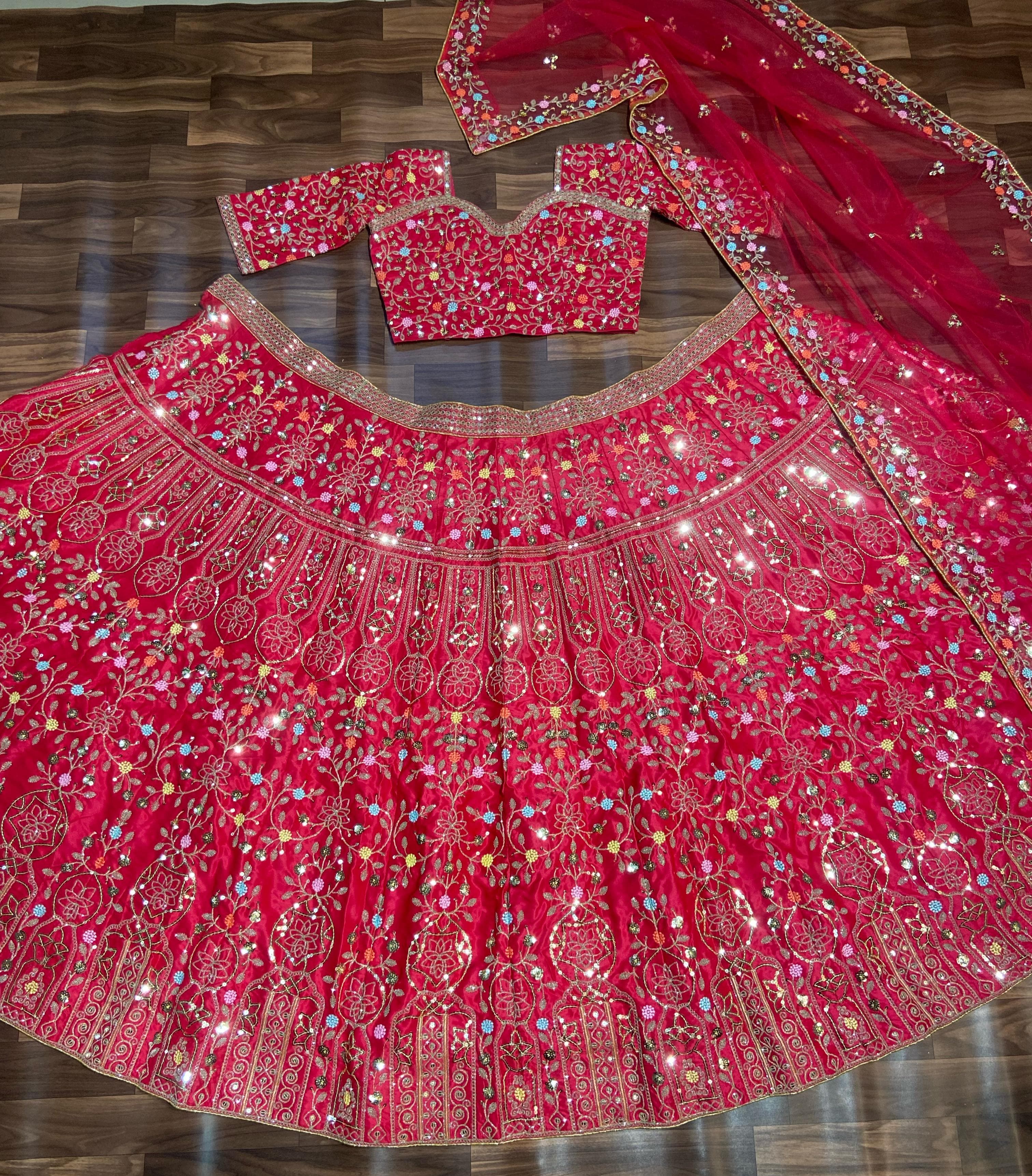 Designer Party Wear Lehenga Choli With Beautiful Multi Thread Work