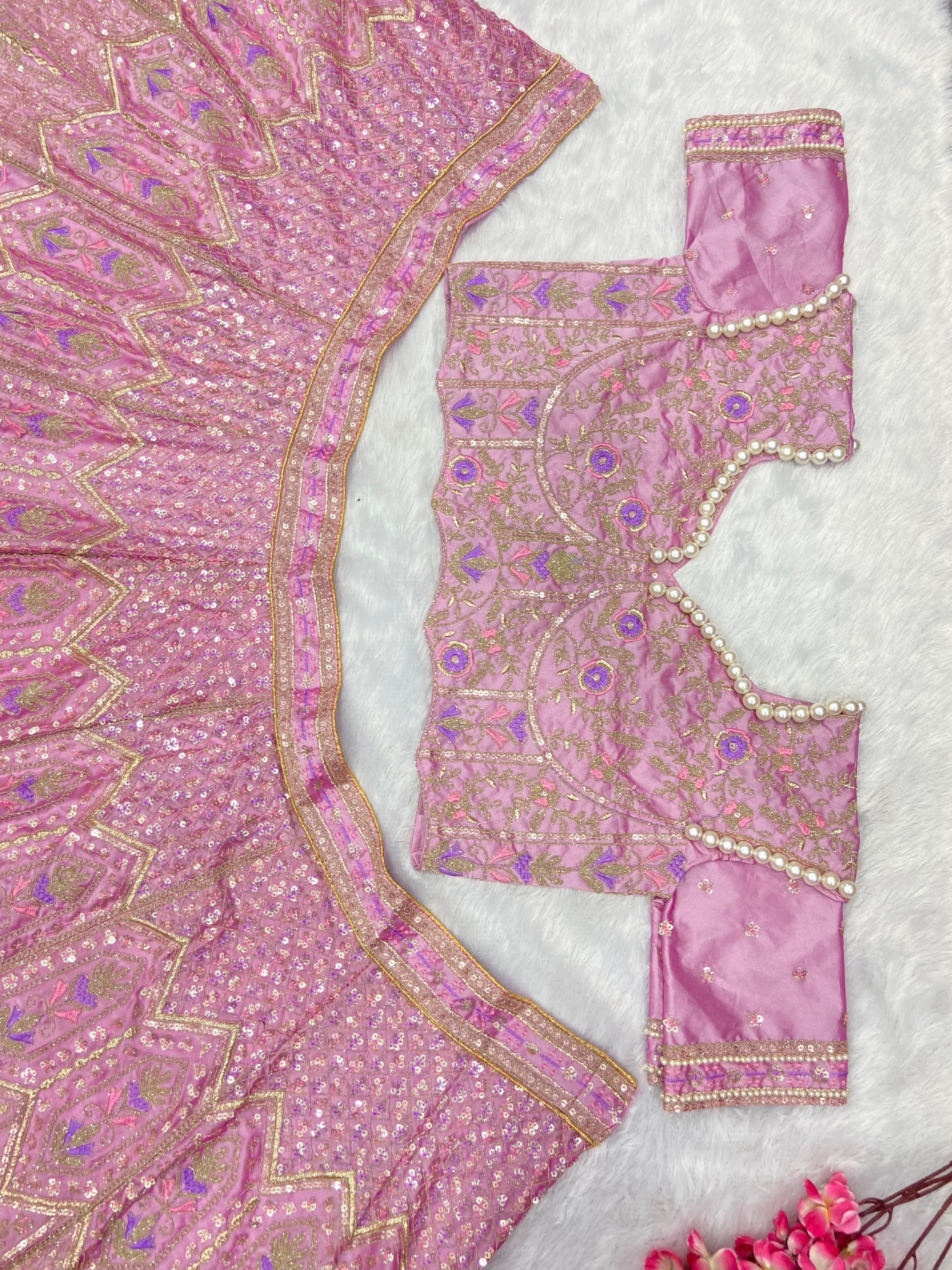Party Wear Lehenga Choli With Beautiful Multi Thread Embroidery Work
