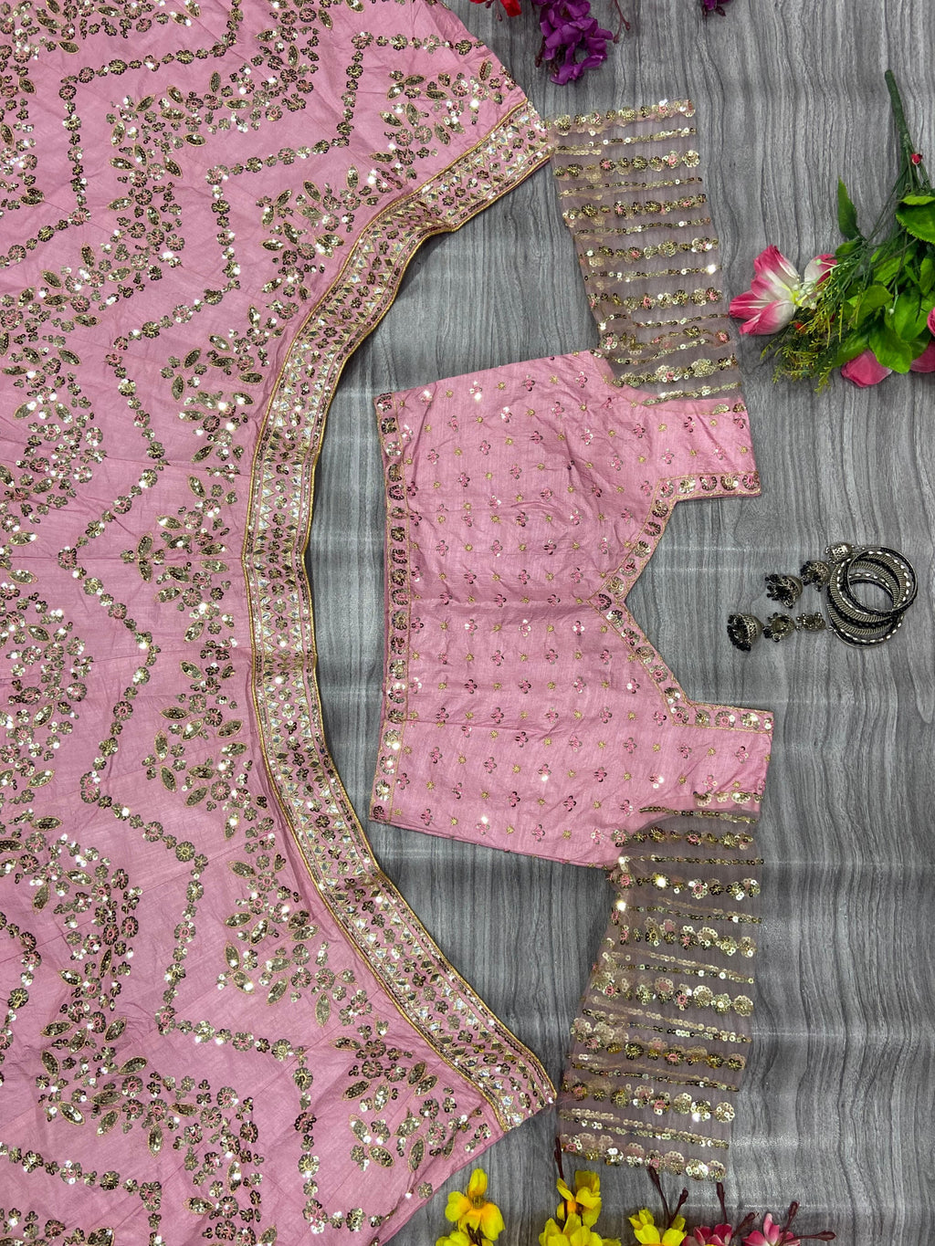 Designer Party Wear Lehenga Choli With Beautiful Multi Thread Work