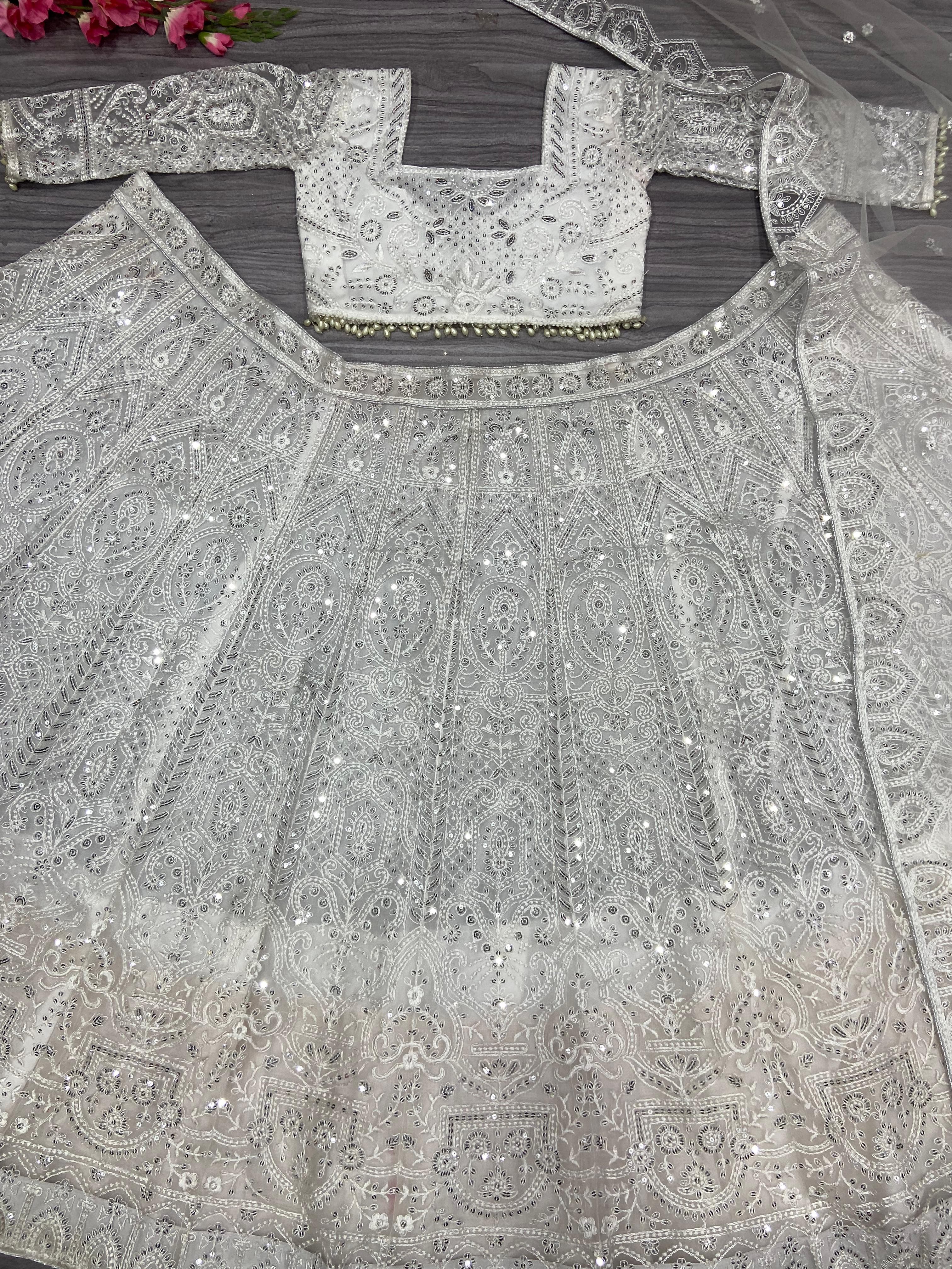 Beautiful Designer Lehenga Choli With Beautiful Thread Embroidery Work