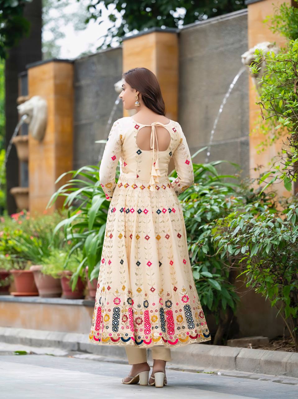Party Wear Gown With Sequence Embroidery Work