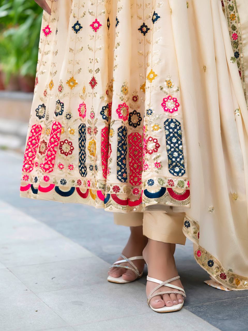 Party Wear Gown With Sequence Embroidery Work