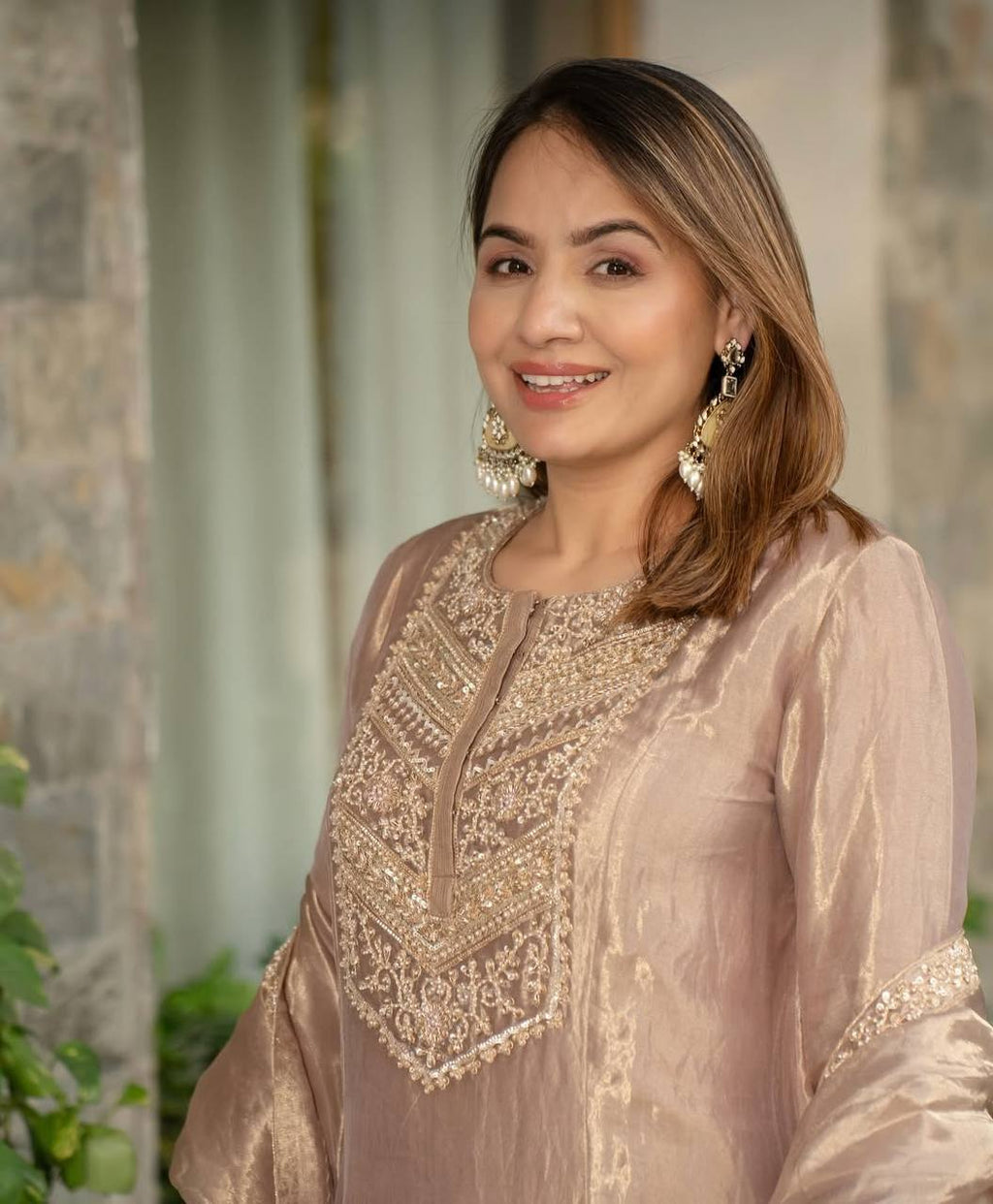 Designer Party Wear Suit Set With Embroidery Sequence Work