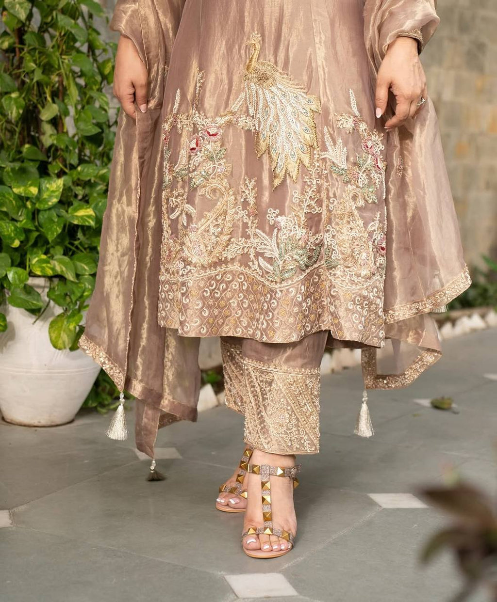 Designer Party Wear Suit Set With Embroidery Sequence Work